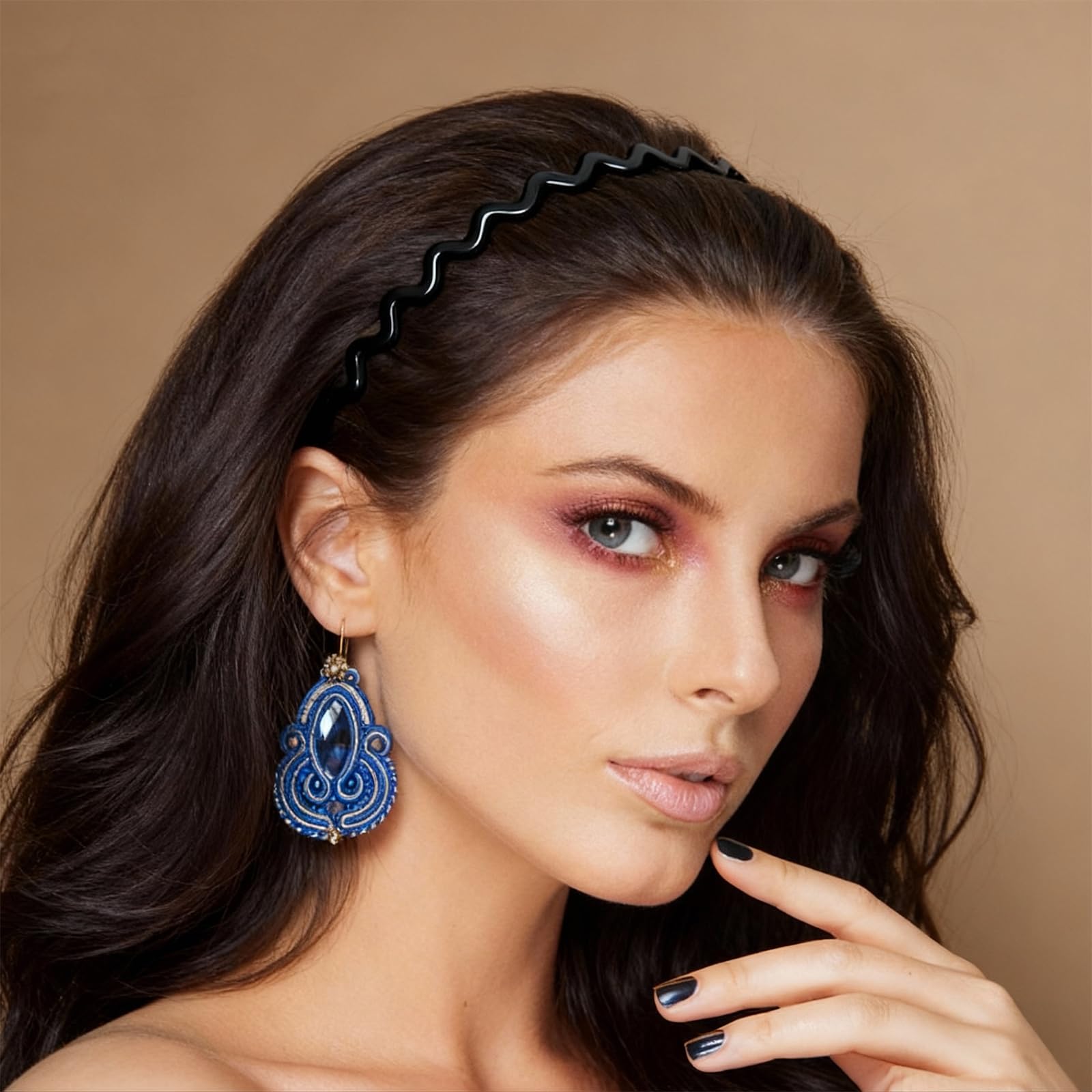 2026 Zigzag Headbands for Women, 2-Pack U-Shaped Hair Comb Headbands, Non-Slip S