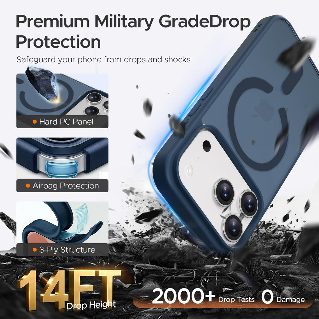 Iphone 17 Pro Case, Stronger Magnetic [Military Grade Drop Protection] Transluce