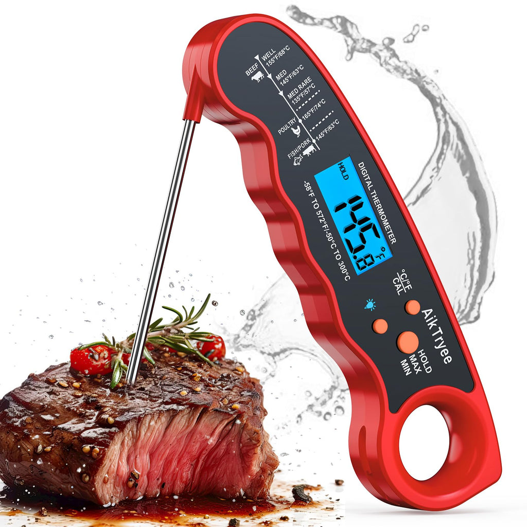Instant Read Meat Thermometer — Kitchen Cooking, Candy, Oil & BBQ Grill Thermome