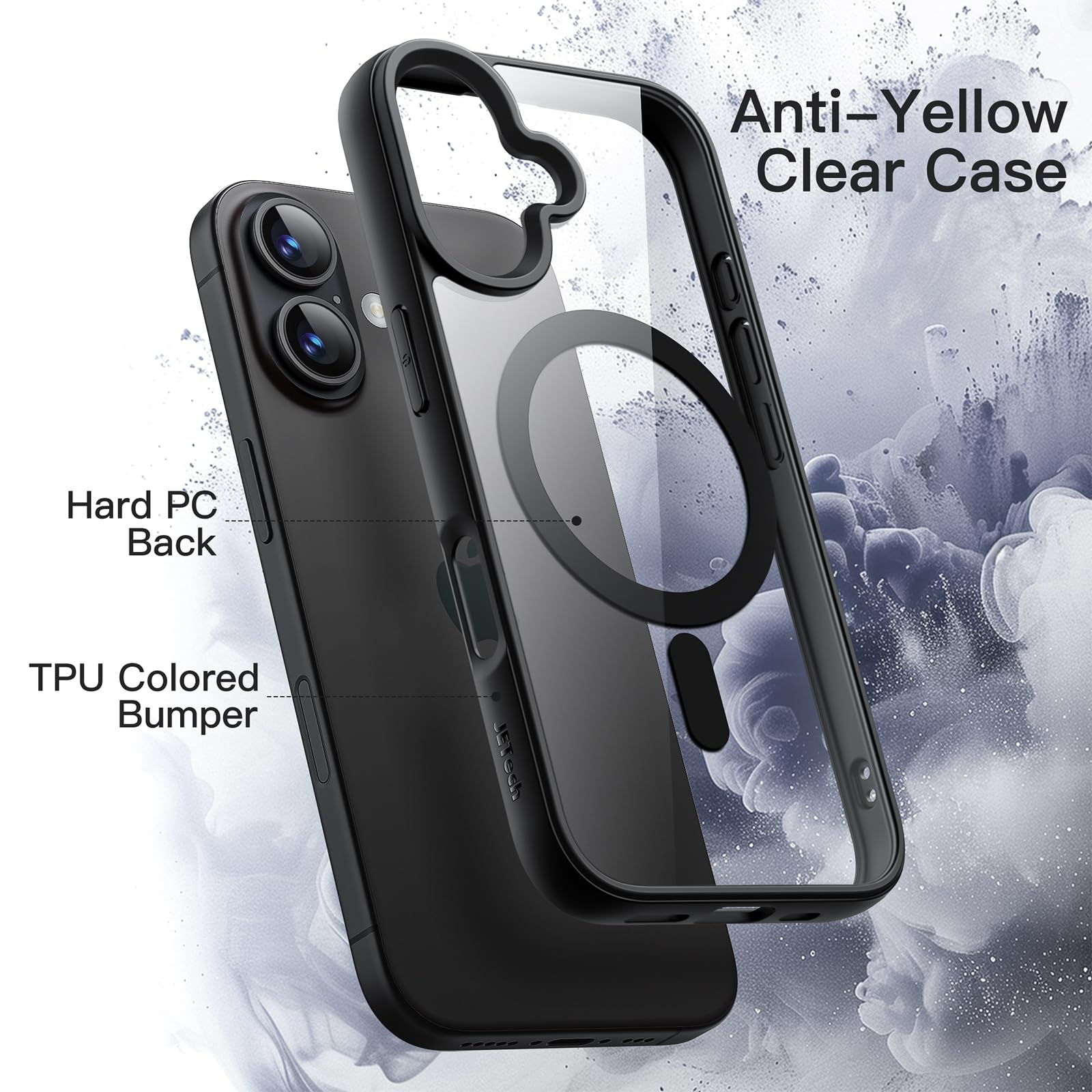 Case For Iphone 16 6.1-Inch Magsafe, Shockproof Phone Bumper Cover, Solid Color