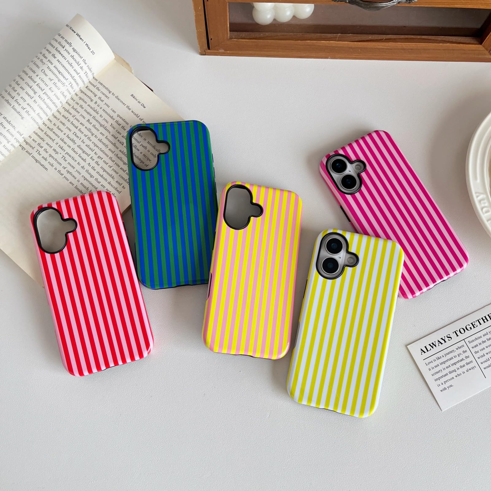 iPhone 16 Case | Cute Aesthetic Striped Design | Perfect for Women & Girls