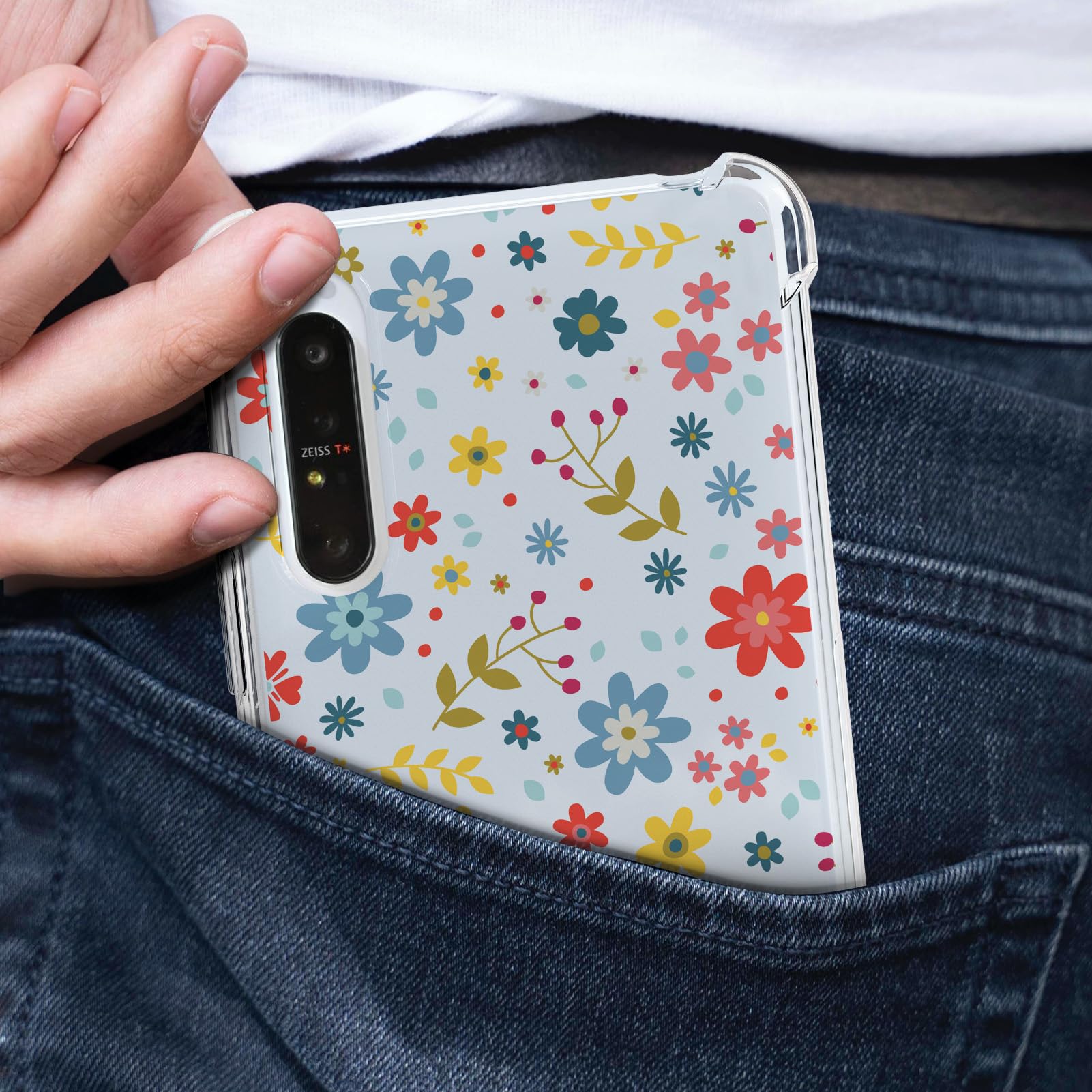 for Samsung Galaxy S21 Case, Clear TPU Bumper Women Girl Phone Case, Flower Soft