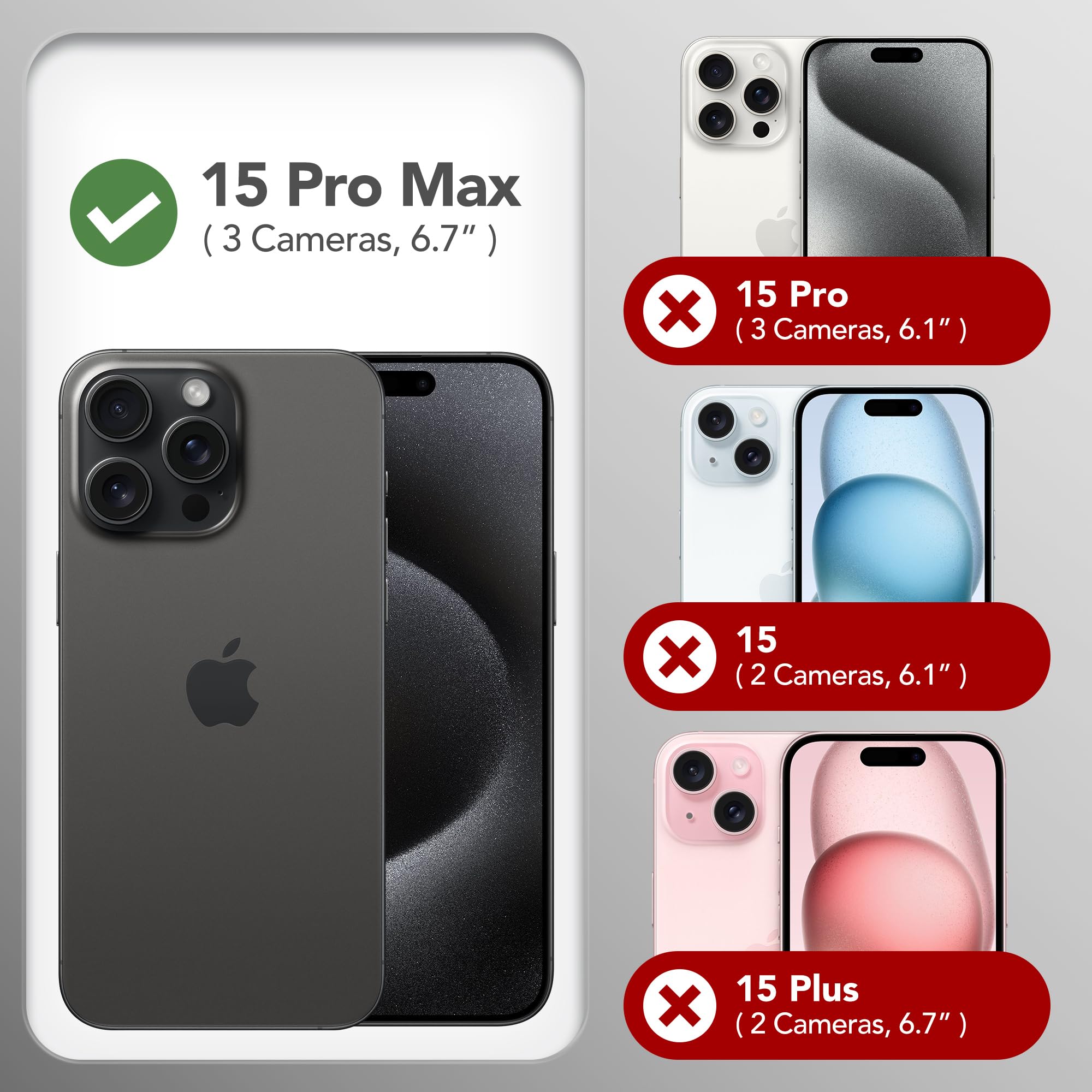 Iphone 15 Pro Max Case Silicone, Magsafe, Camera Protector + Screen Protector, S