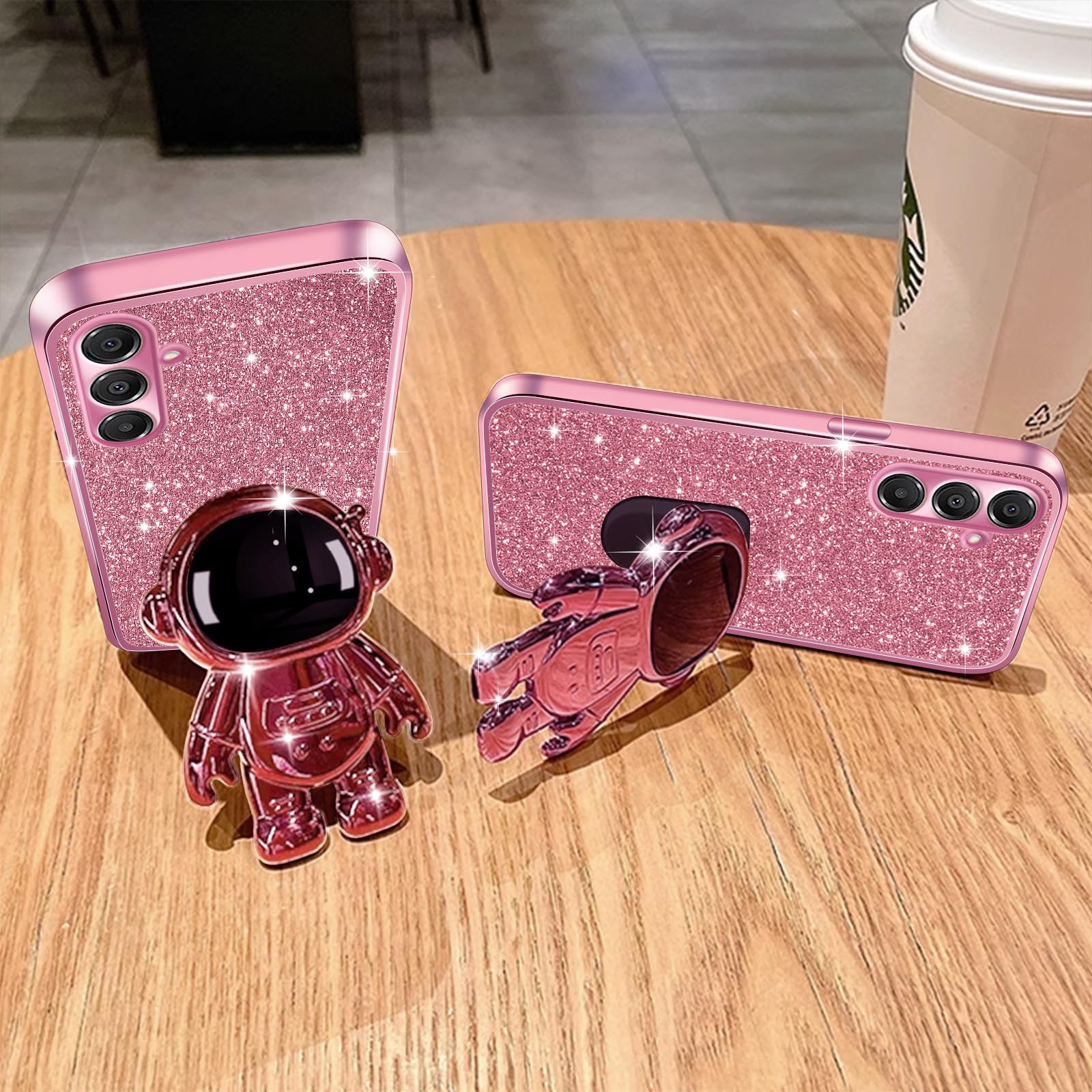Phone Case for Samsung Galaxy A16 5G with Astronaut Kickstand & Lanyard Soft TPU