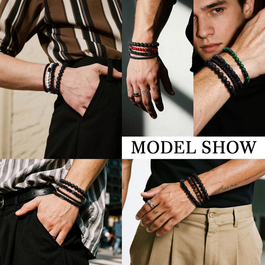 Party Jewelry Multi-Layer Bracelet Set Casual Wear Black Beaded Bracelets for Me