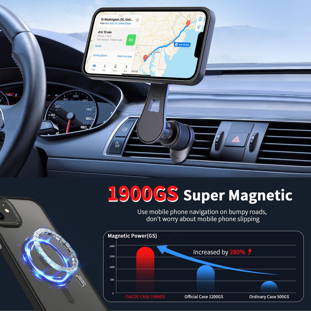 Case For Iphone 13 & Iphone 14 6.1 Inch- Magsafe & Magnetic Car Phone Mount,Anti