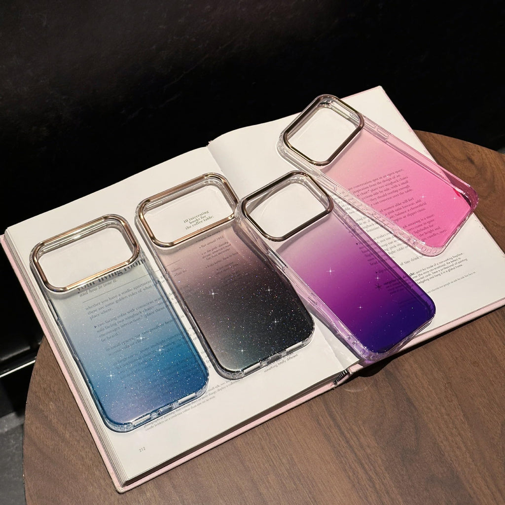 with iPhone 17 Pro Gradient Glitter Case Fashion Bling Sparkly Glossy