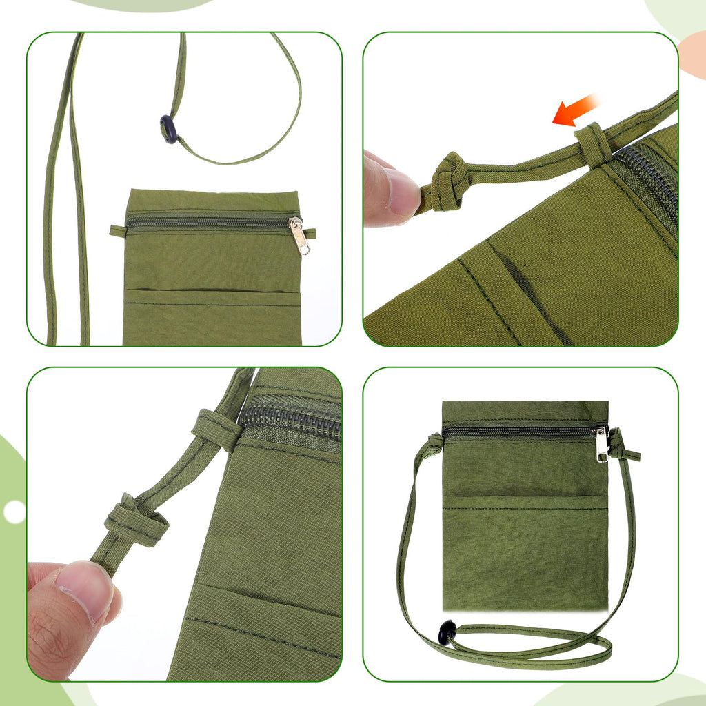 Phone Purse Ultralight Green Zipper Cell Phone Bag Nylon Small Phones Purse