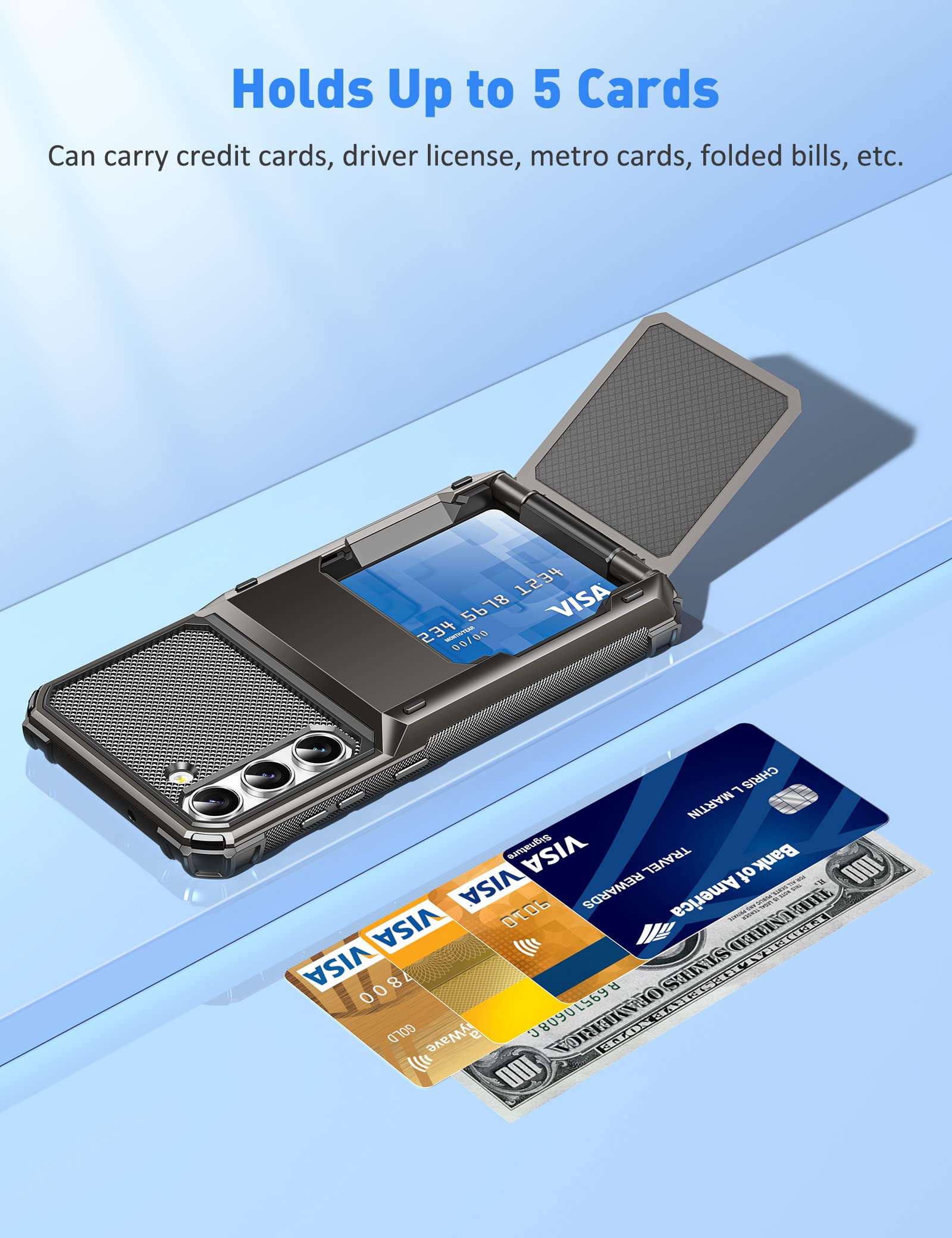 for Samsung S23 Case Wallet 5 Credit Card Holder Slot Flip Cover Galaxy S23 Wall