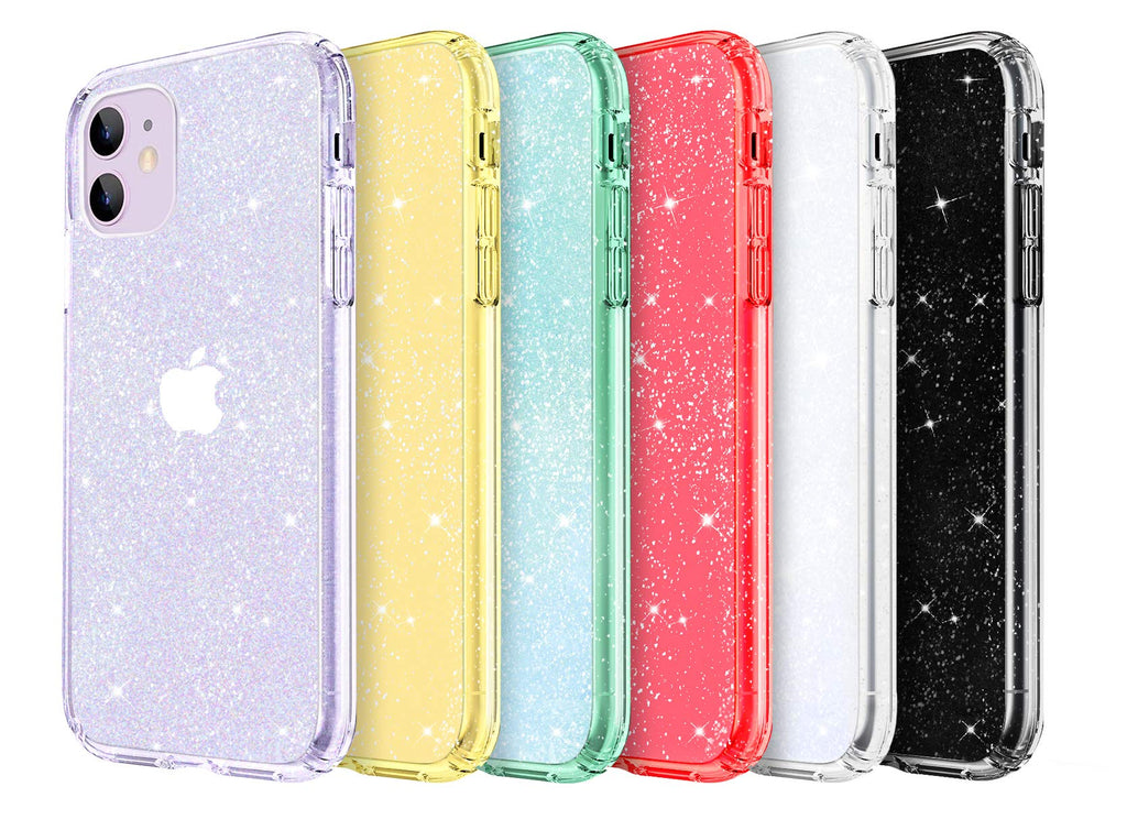 with iPhone 11 Case, Clear Glitter Sparkle Bling Anti-Scratch Shockpr