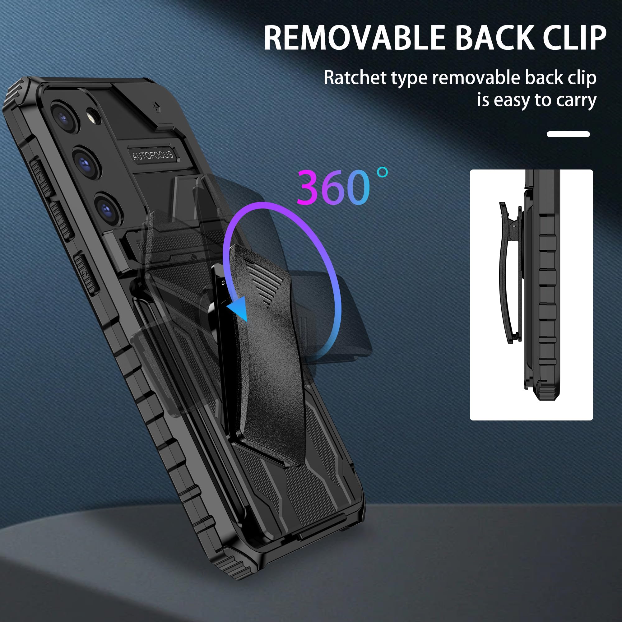 Galaxy S23 Plus 5G Case with Screen Protector & Belt Clip Holster - Ultimate Pro