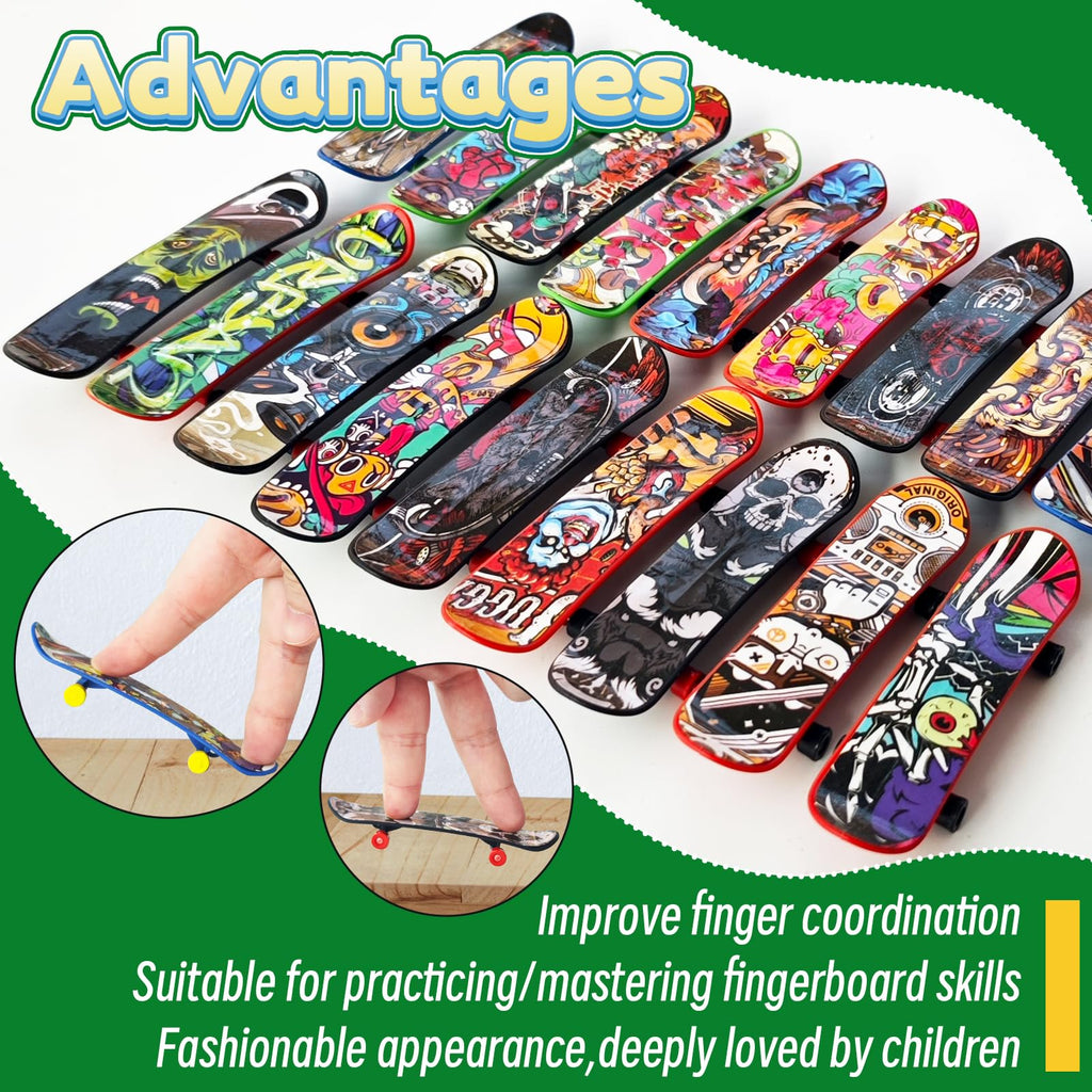 50 Pcs Mini Finger Skateboards,Fingerboards Toy Set,Mini Skateboards Finger Surf