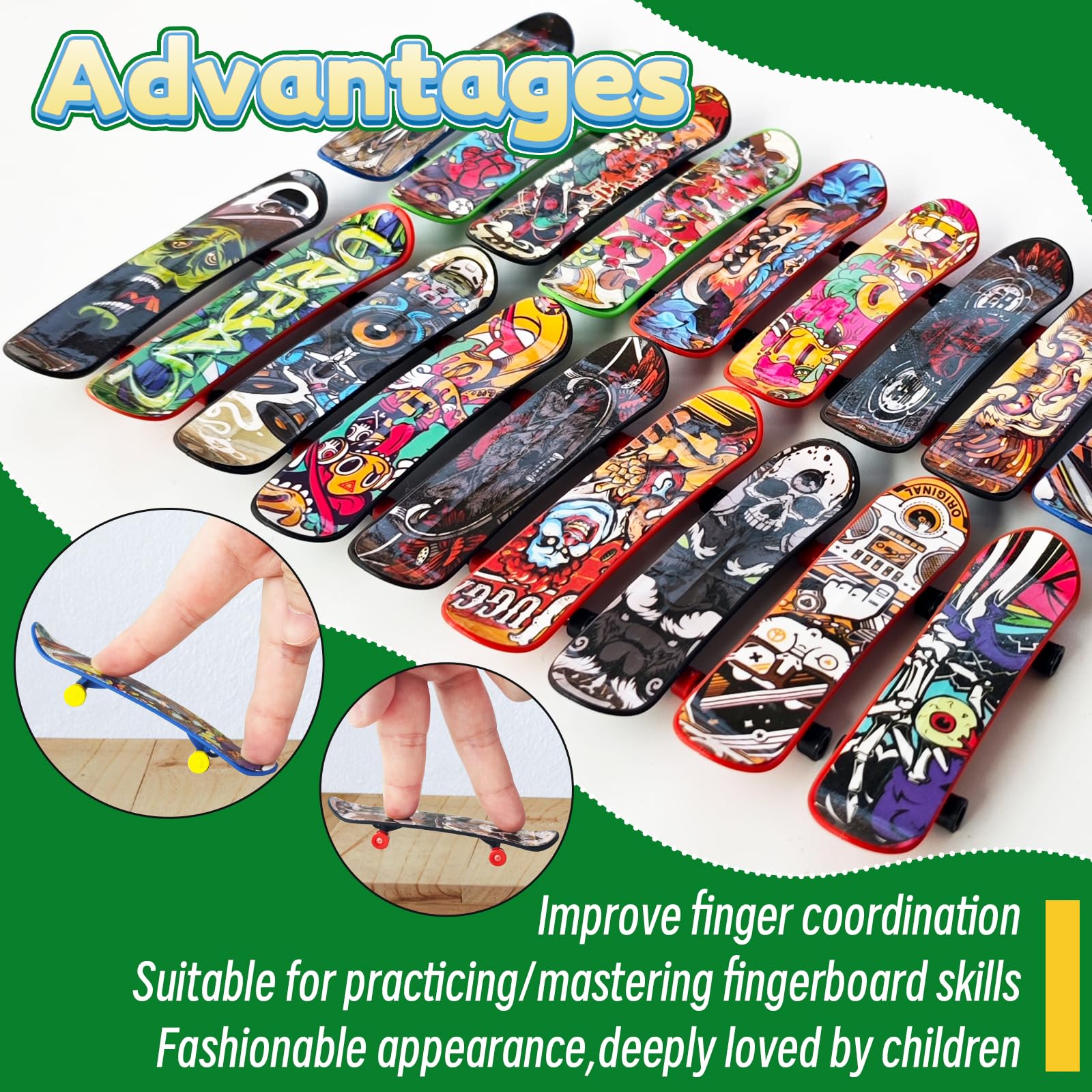 50 Pcs Mini Finger Skateboards,Fingerboards Toy Set,Mini Skateboards Finger Surf