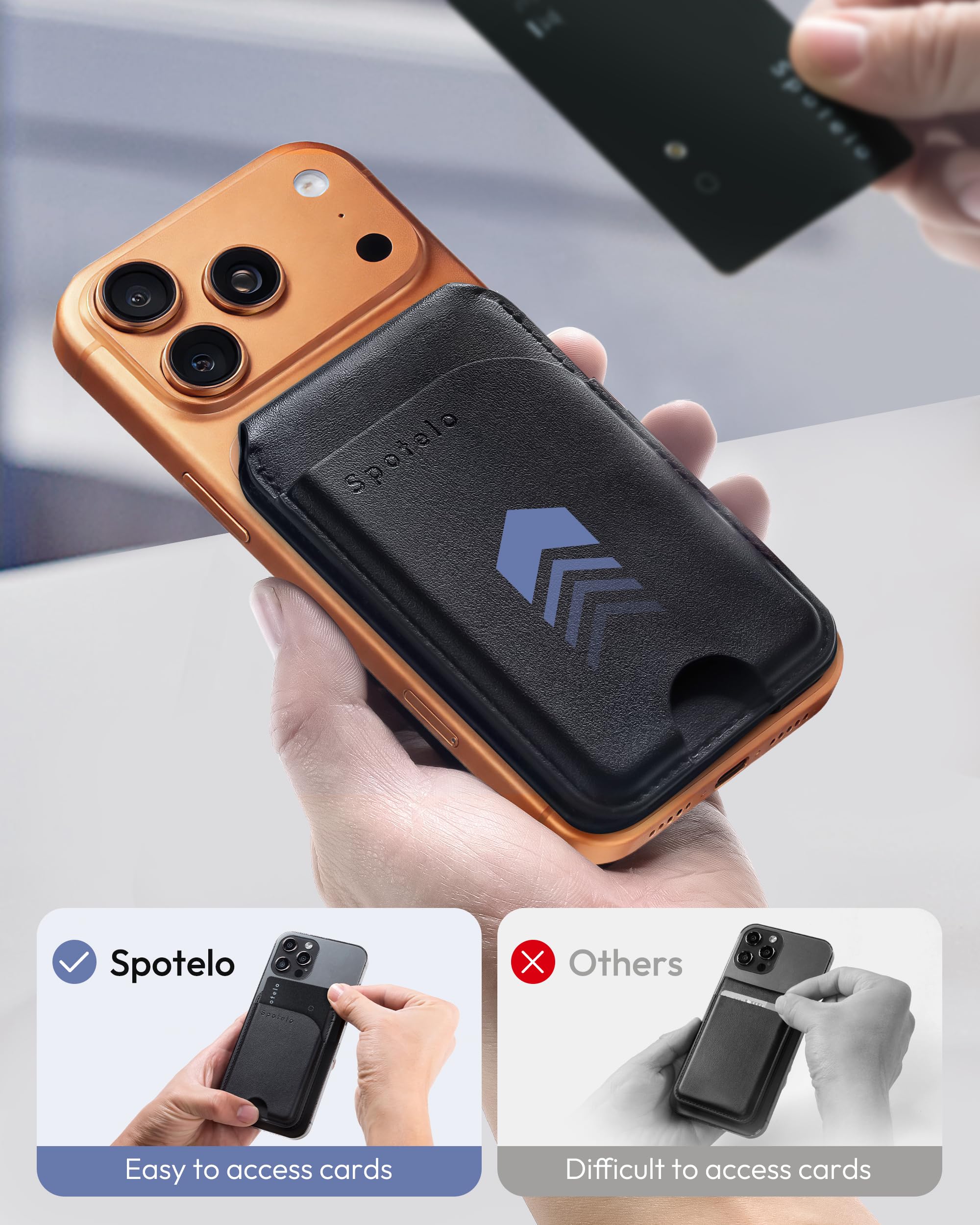 Wallet with Stand, Adjustable Stand Magnetic Wallet for iPhone, RIFD