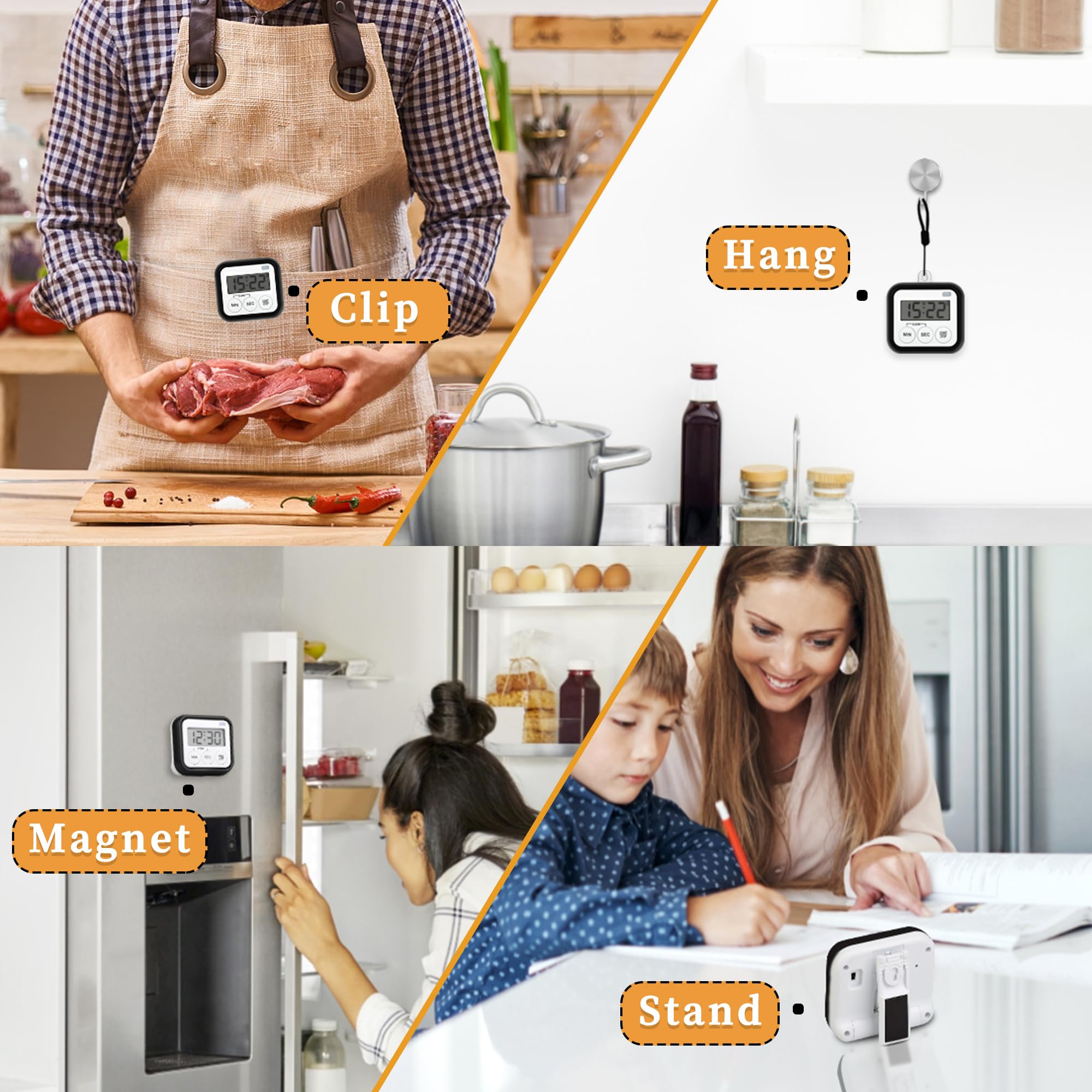 Timers For Cooking Classroom Timer For Kids Teachers Magnetic Digital Timers 2 P