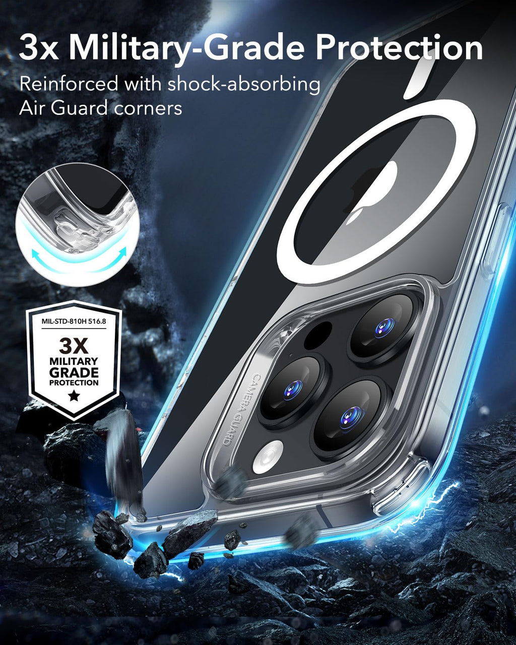 Iphone 16 Pro Case, Magsafe, Shockproof Military-Grade Protection, Magnetic Phon