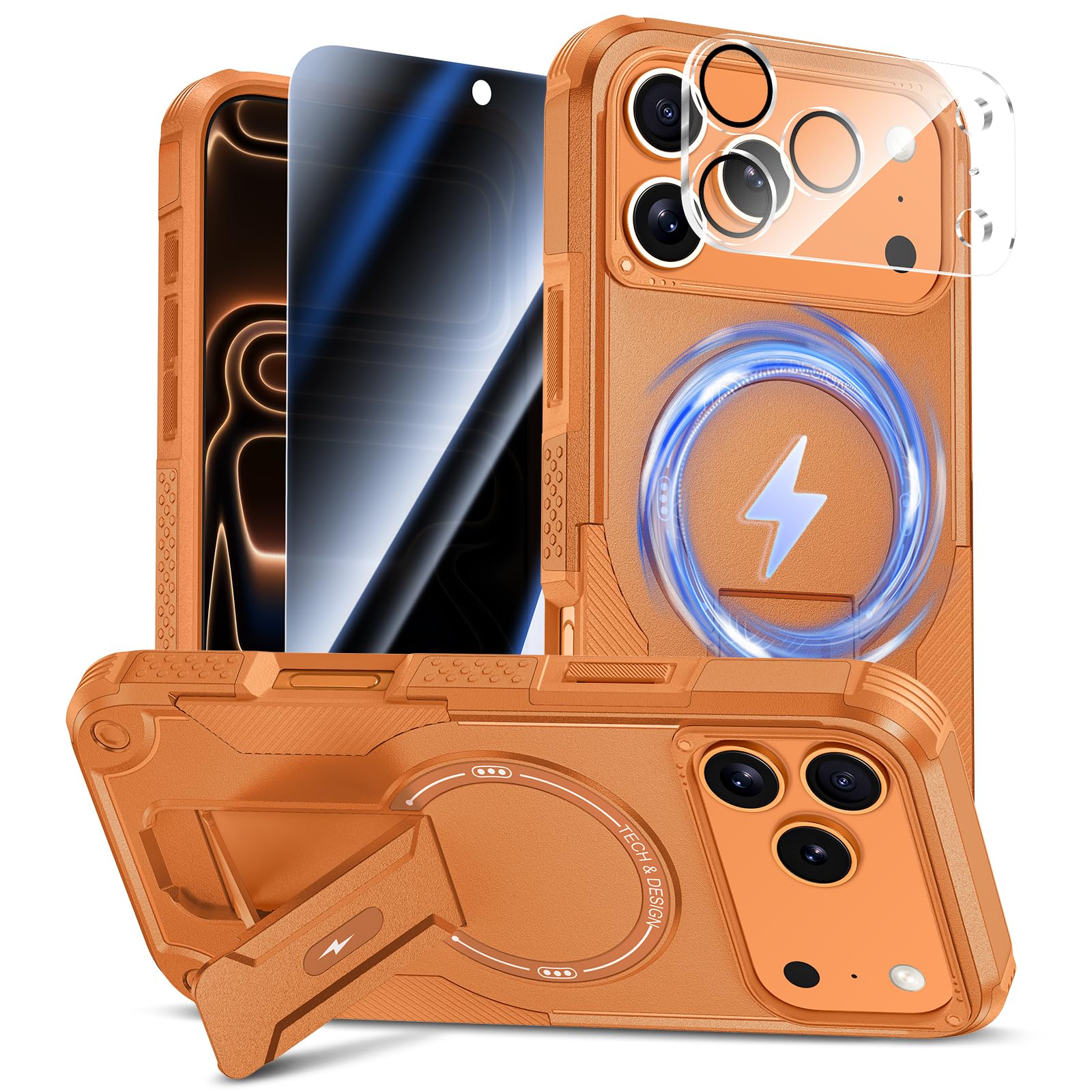 Iphone 17 Pro Case With Privacy Tempered Glass Screen Protector & Camera Lens Pr
