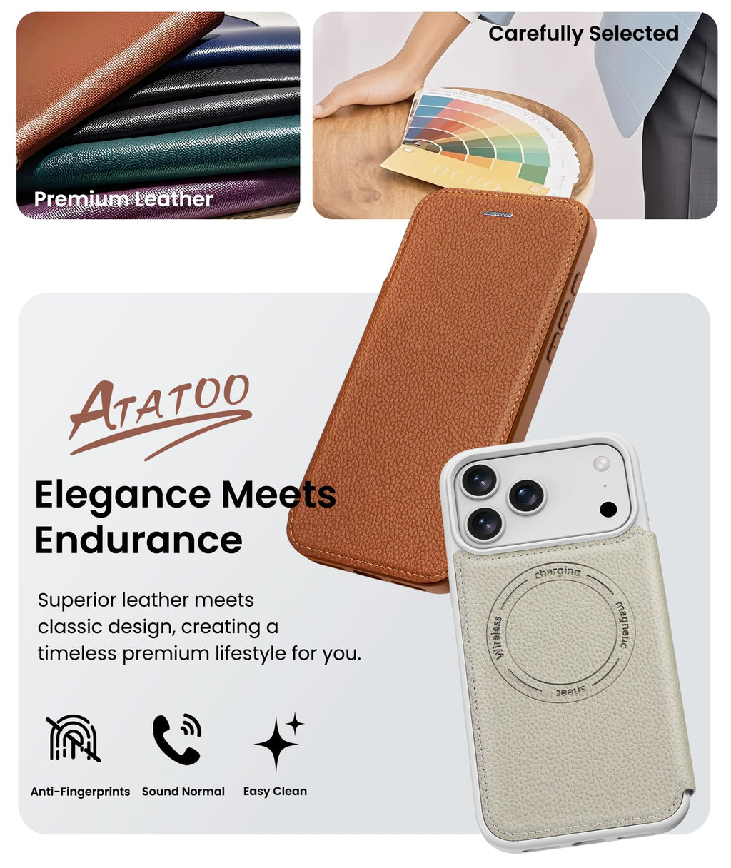 Iphone 17 Pro Case With Card Holder (Store 2 Cards), Rfid Blocking, 360° Full Bo