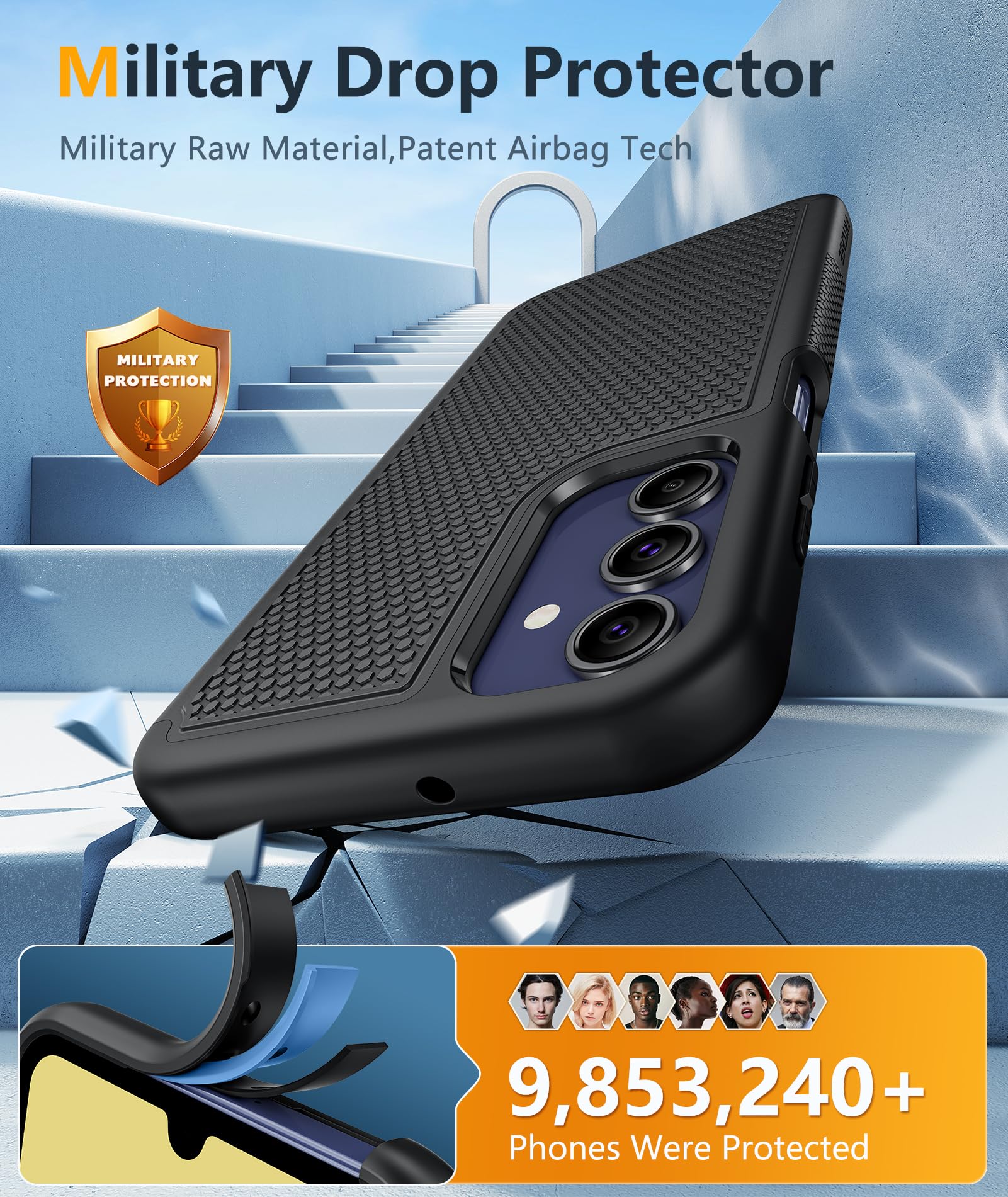 Galaxy A15-5G Phone Case - Samsung A15 5G Military Grade Drop Protection, 14Ft D
