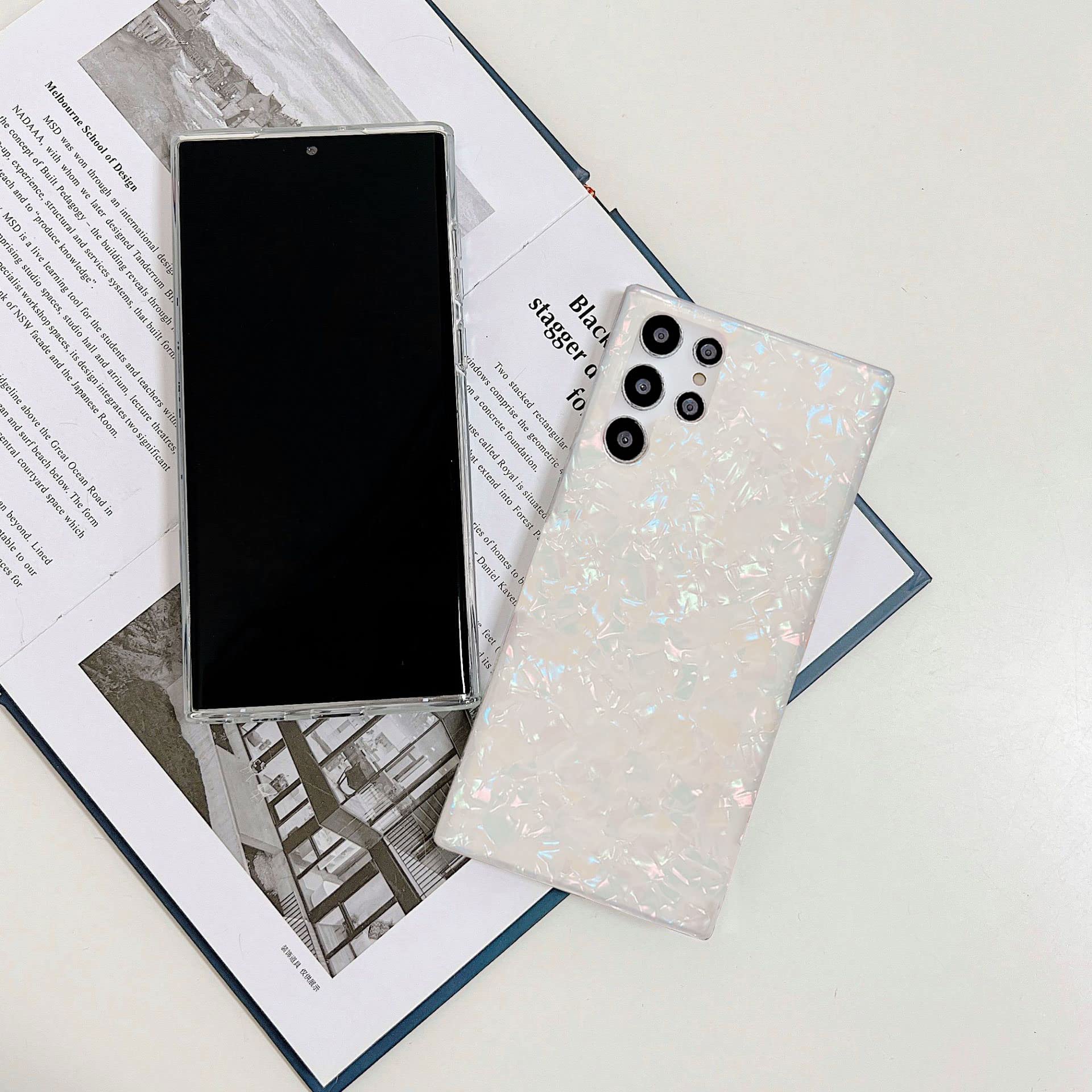 Galaxy S23 Ultra Case 5G 6.8-inch, Luxury Sparkle Glitter Translucent Clear Opal