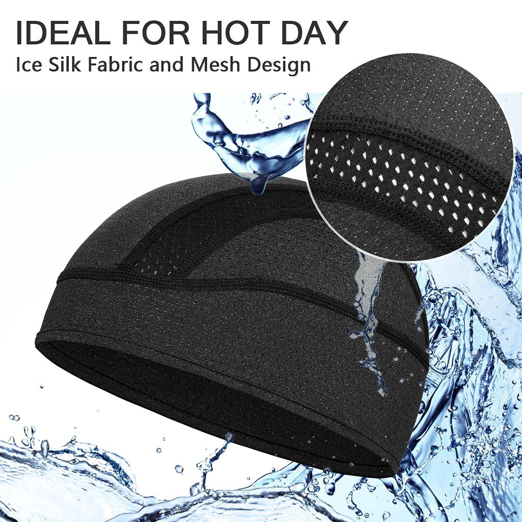 Cap Helmet Liner Beanie, Cooling Mesh Cycling Running Hat for Men Women, Fits Un