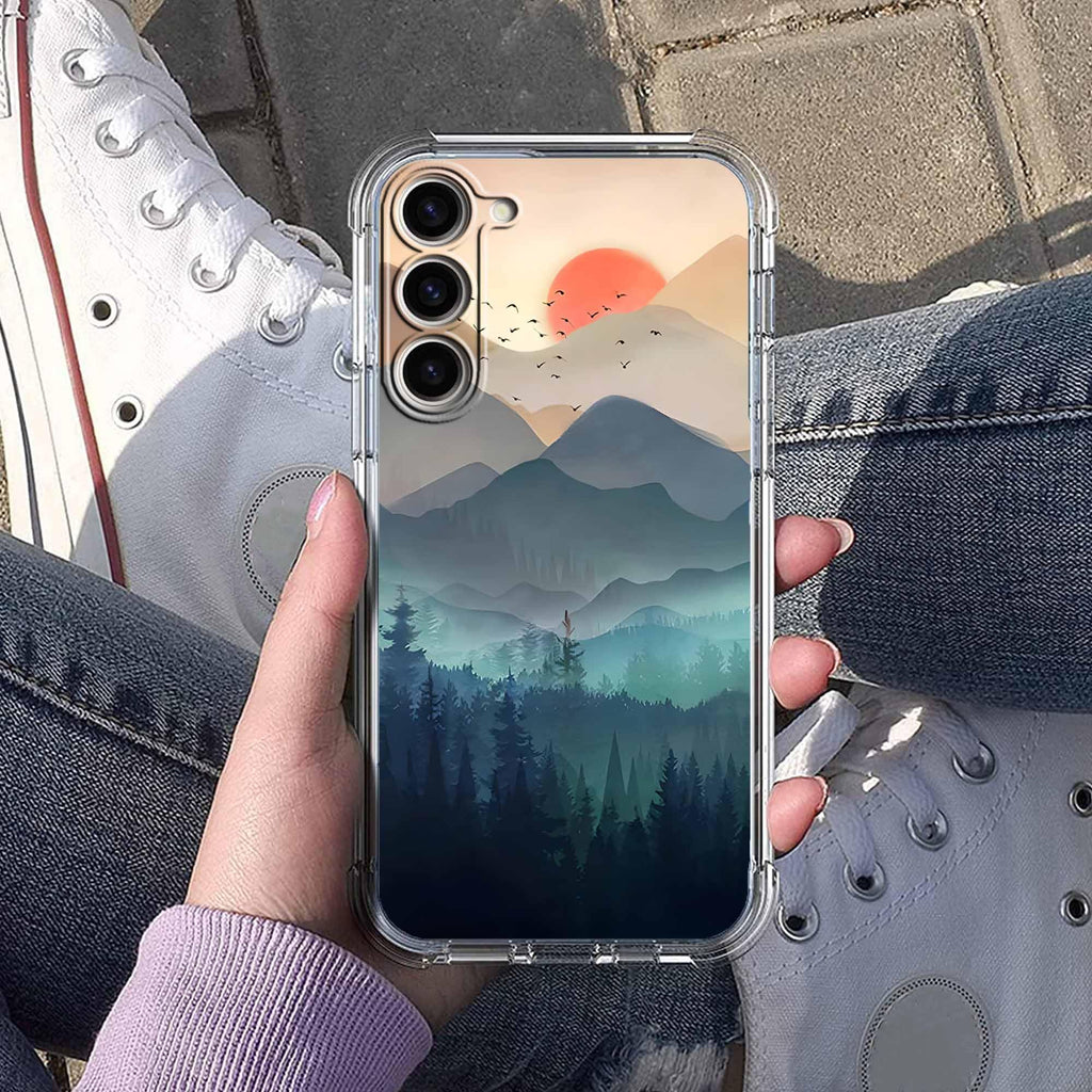 Nature Landscape Case For Samsung Galaxy S23,Wilderness Night Art Painting,Soft