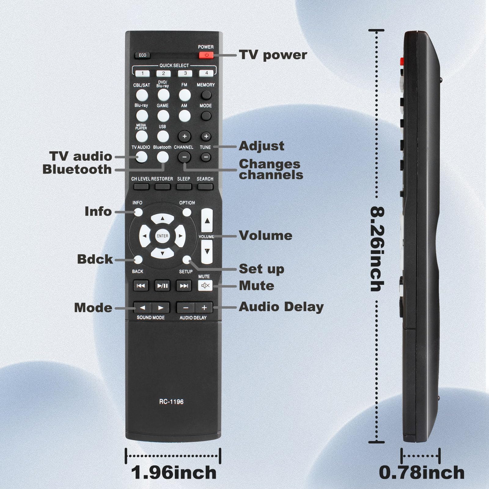 Remote Control Denon Av Receiver Avr-S500Bt Avr-S510Bt Avr-X520Bt Avr-X510Bt
