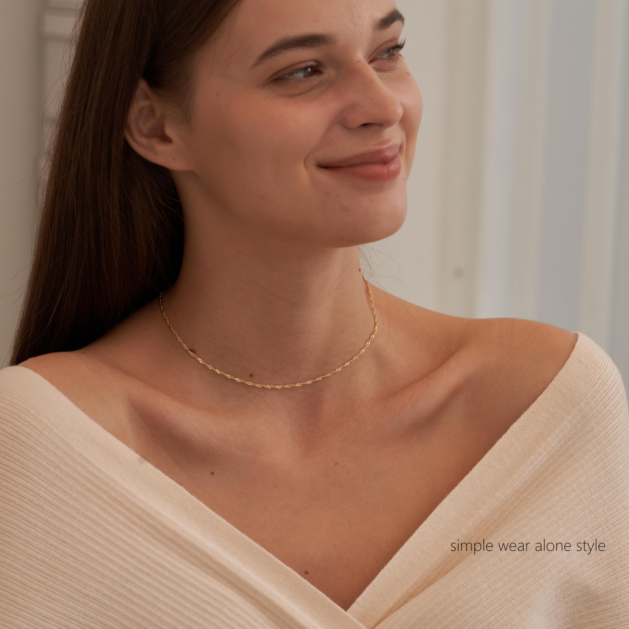 Layered Gold Necklaces for Women, Dainty Layered Necklace 14k Gold Plated/Silver