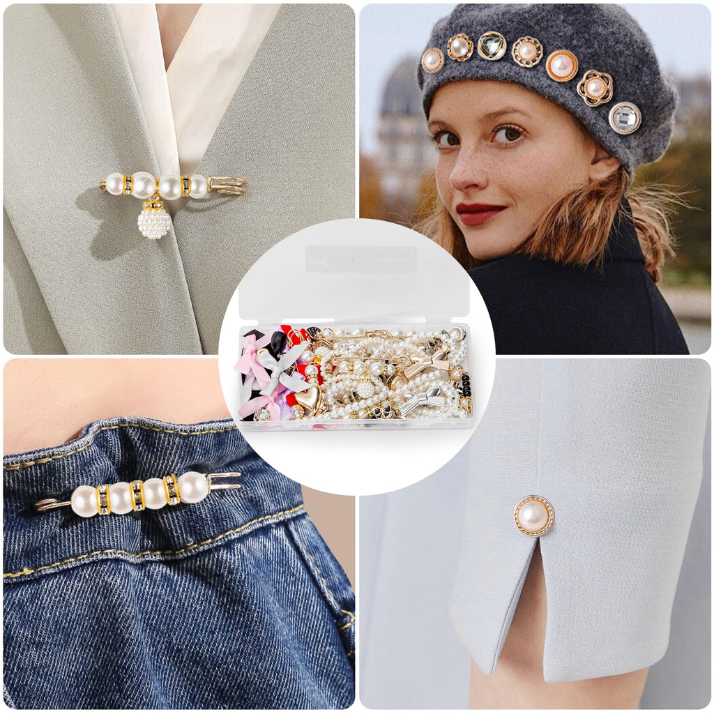 50pcs Shoe Charms for Sneakers & Accessories - DIY Shoe Lace Pearl Rhinestone Br