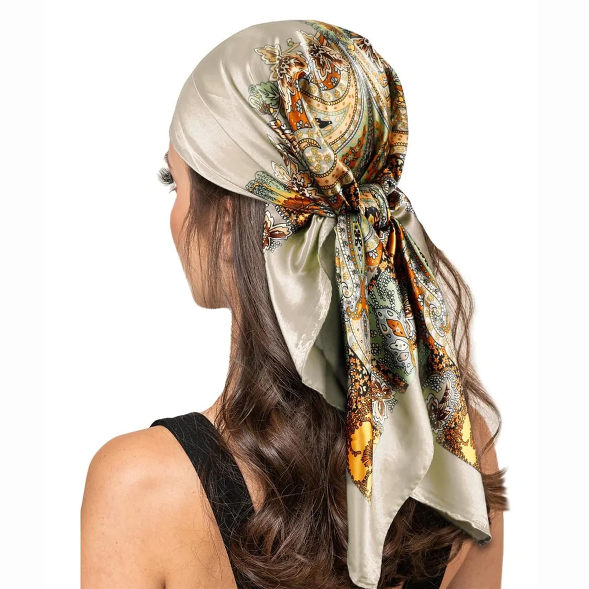 Inch Square Silk Like Head Scarf for Women Satin Hair Scarf Wrap Large Lightw