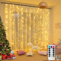 Fairy Curtain String Lights 10X10Ft With Remote Window Lights For Bedroom Weddin