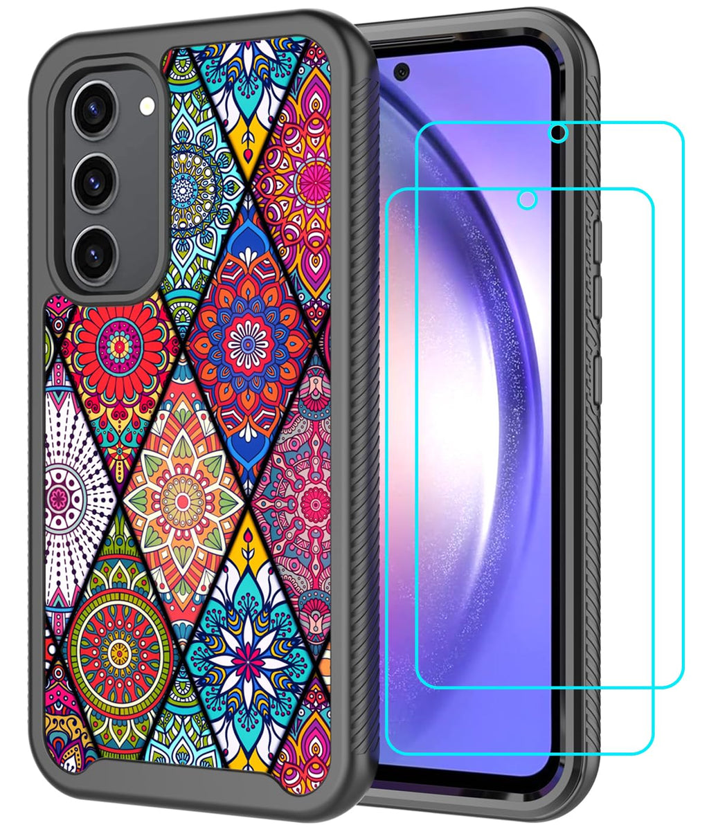 Case for Samsung Galaxy A54 5G Case with [2 Pack] Tempered Glass Screen Protecto