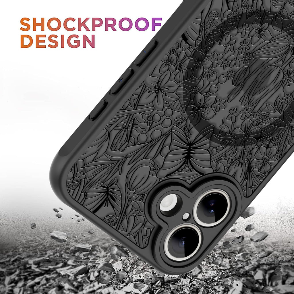 Case For Iphone 17 (6.3") With Screen Protector, Cute Floral Design For Women &