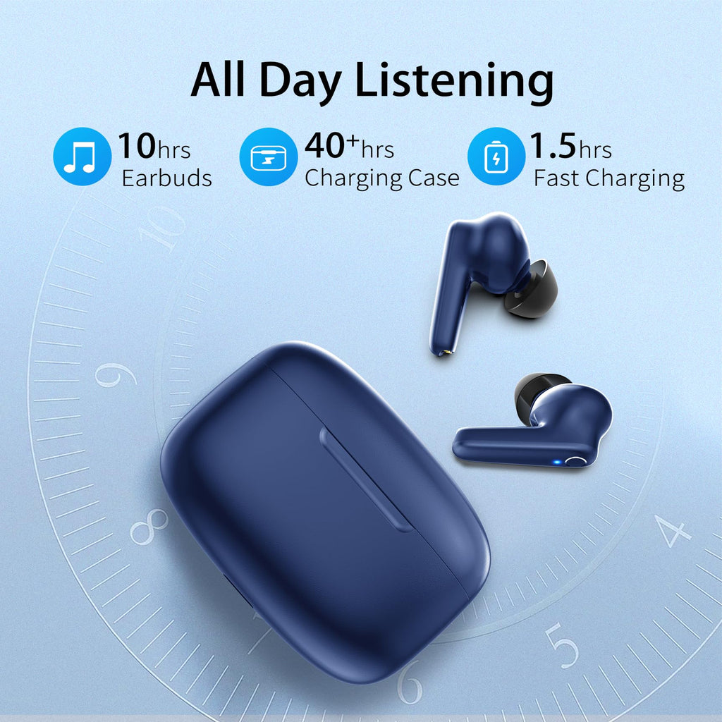 Wireless Ear Buds Bluetooth 5.3 60H Using Time Headphones Deep Bass Clear Call E