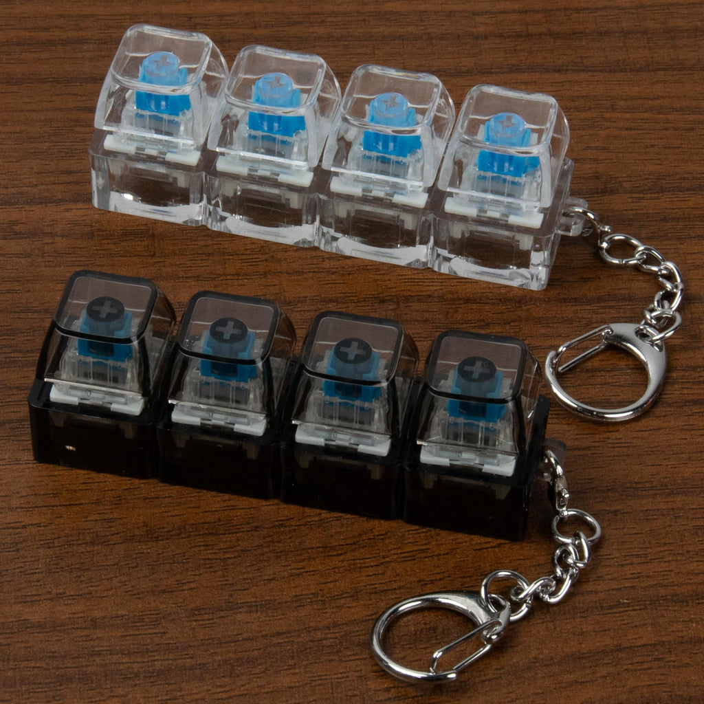 4 in 1 Keyboard Fidget Toy Keychain, Clicky Button Toy Stress Relief Keychai