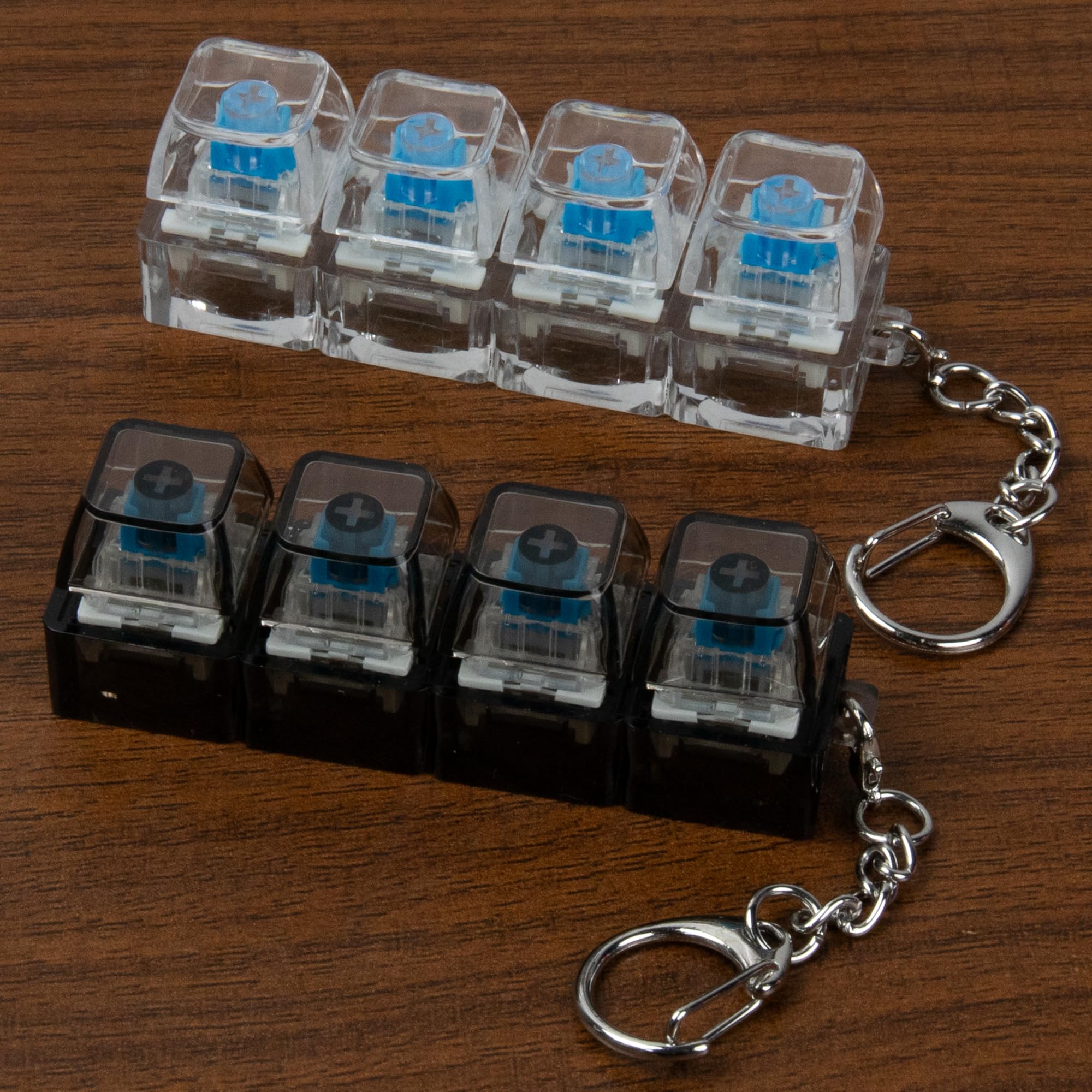 4 in 1 Keyboard Fidget Toy Keychain, Clicky Button Toy Stress Relief Keychai