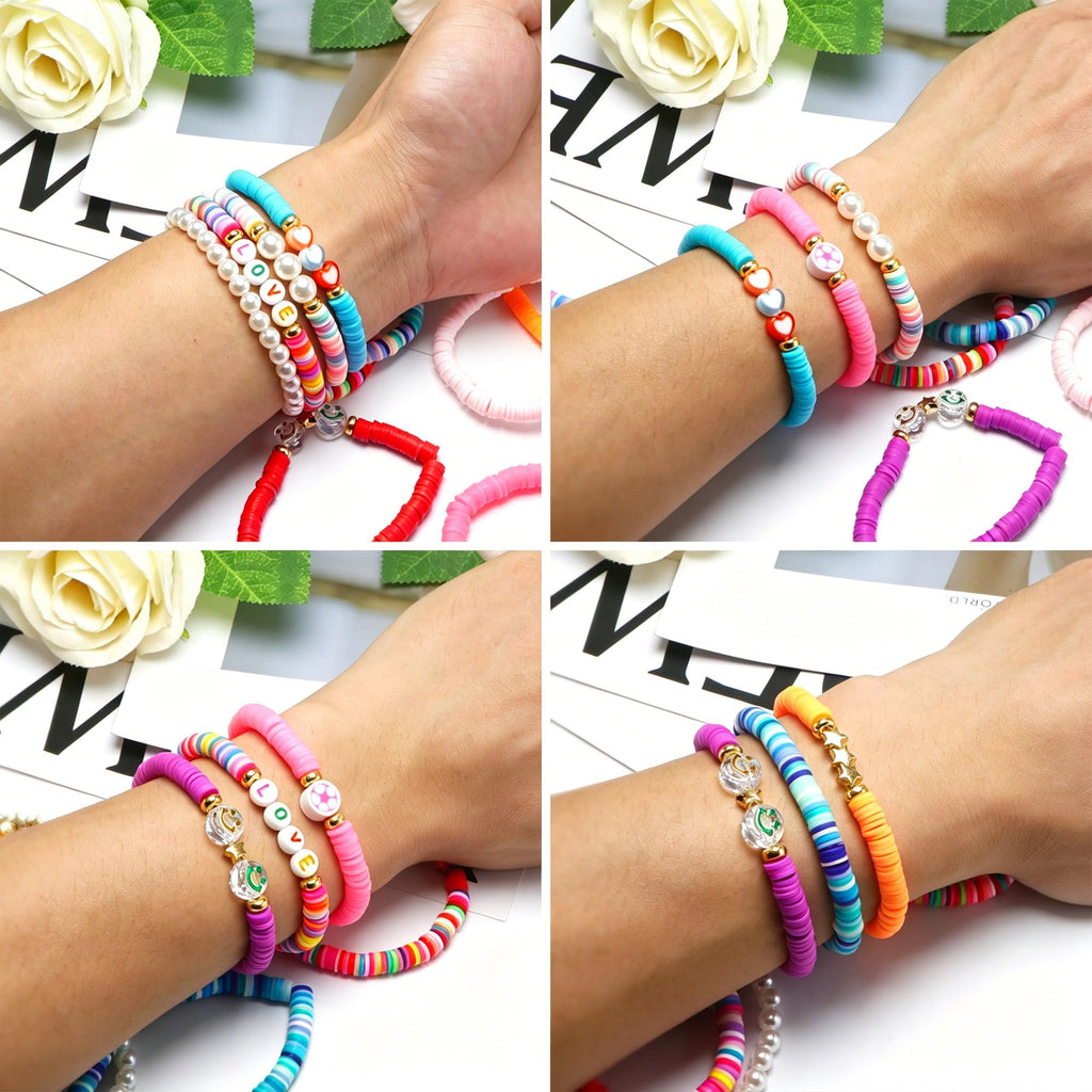 10pcs Friendship Bracelets for Teen Girls & Women: Beaded, Preppy, Beach Styles