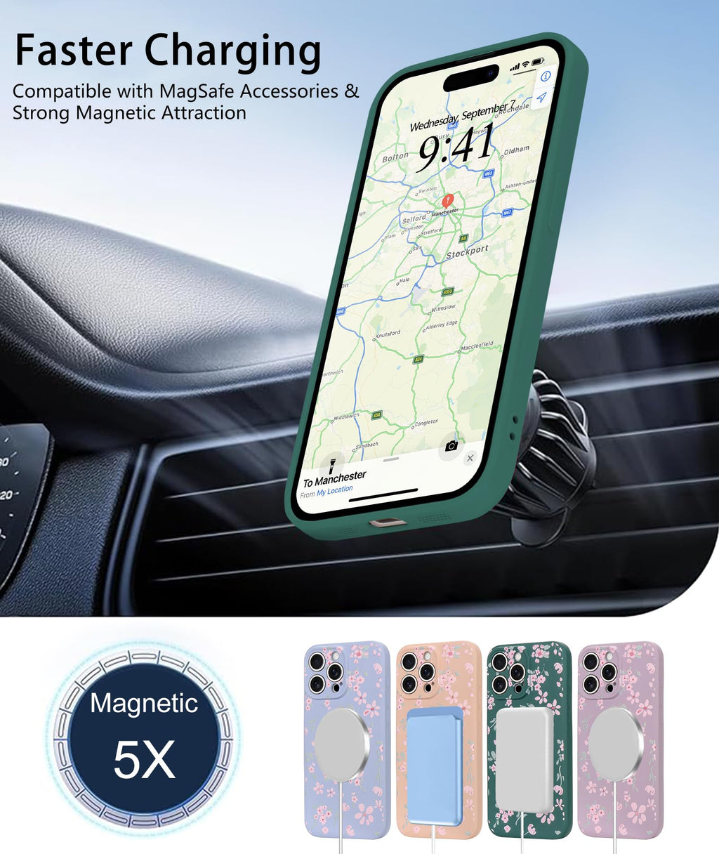Elegant Design Phone Case for iPhone 14 Pro, Compatible with MagSafe Shoc