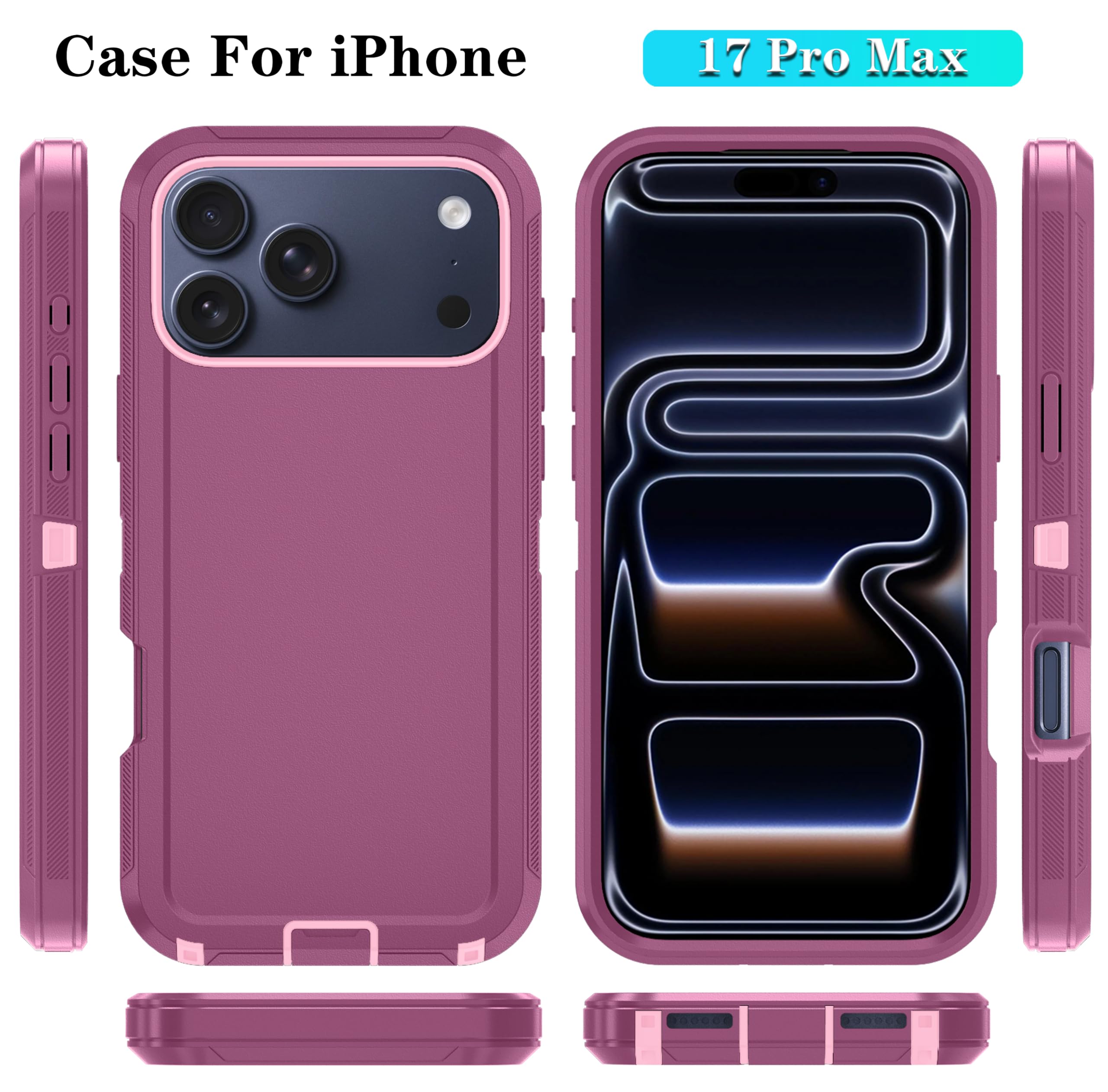 With Iphone 17 Pro Max Case With Hd Screen Protector, [2 In 1 ] Heavy Duty Prote