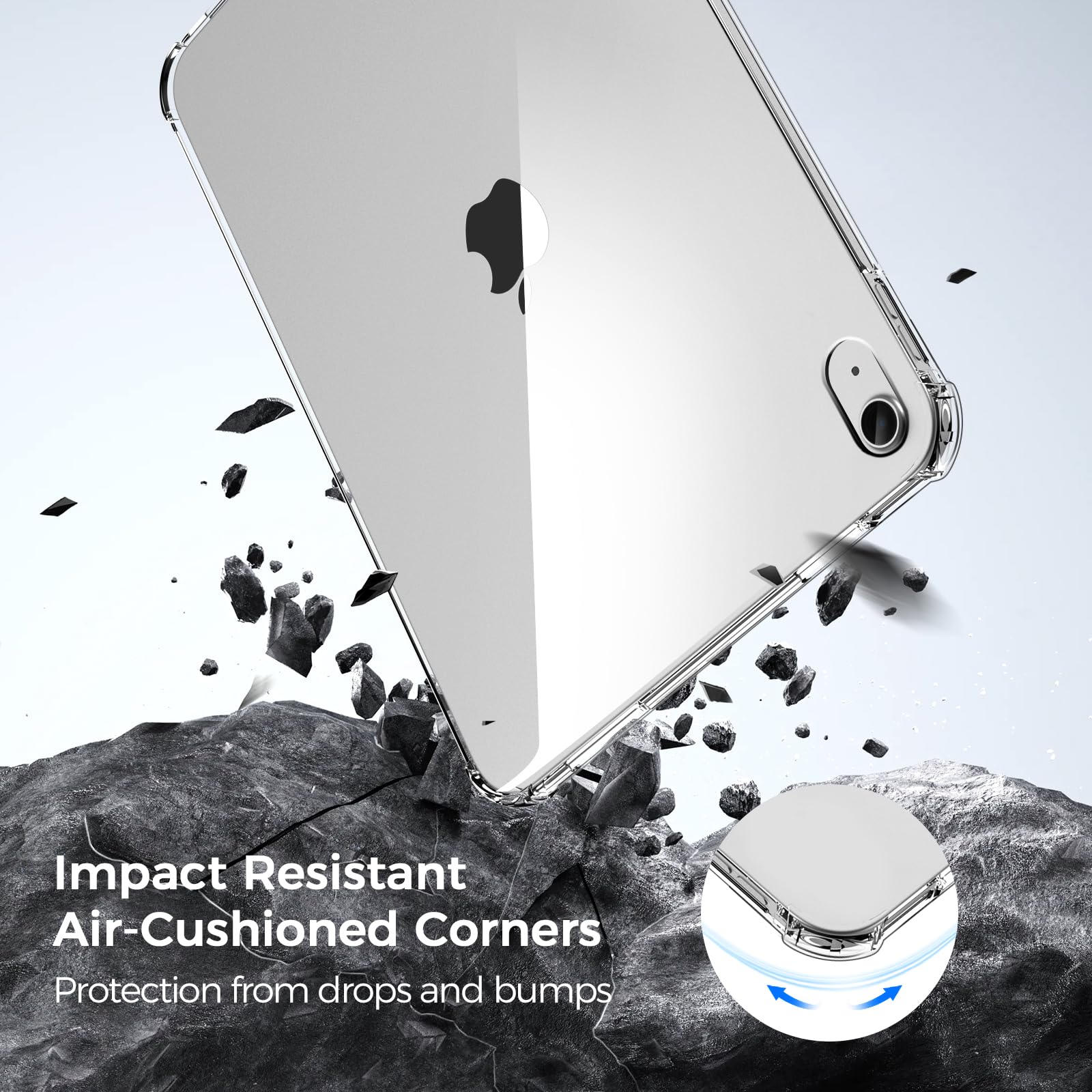 11th Gen 2025 & 10th Gen Clear Case — Slim Shockproof Transparent TPU Cover for