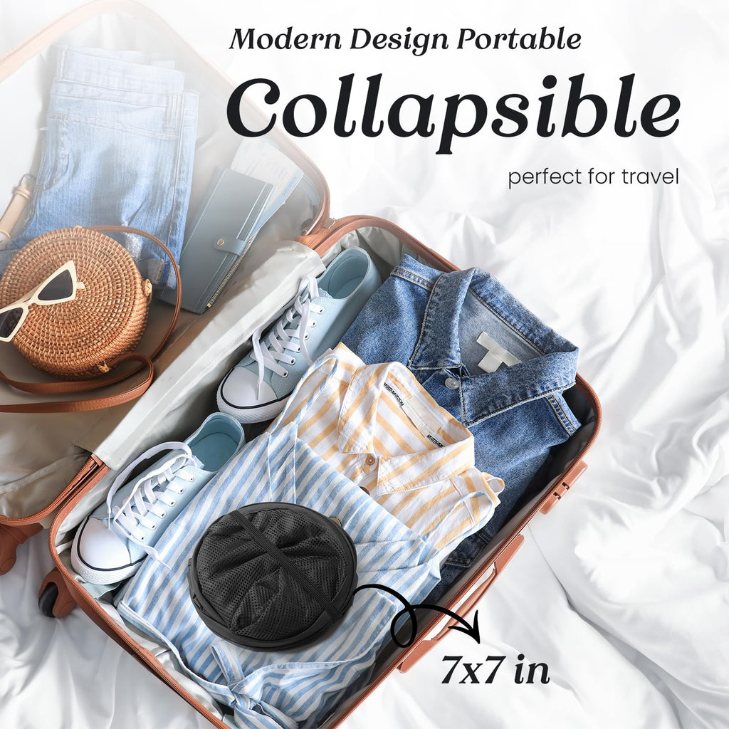 Pop-Up Laundry Basket — Mesh Hamper with Handles & Side Pocket for Dorm, Bathroo