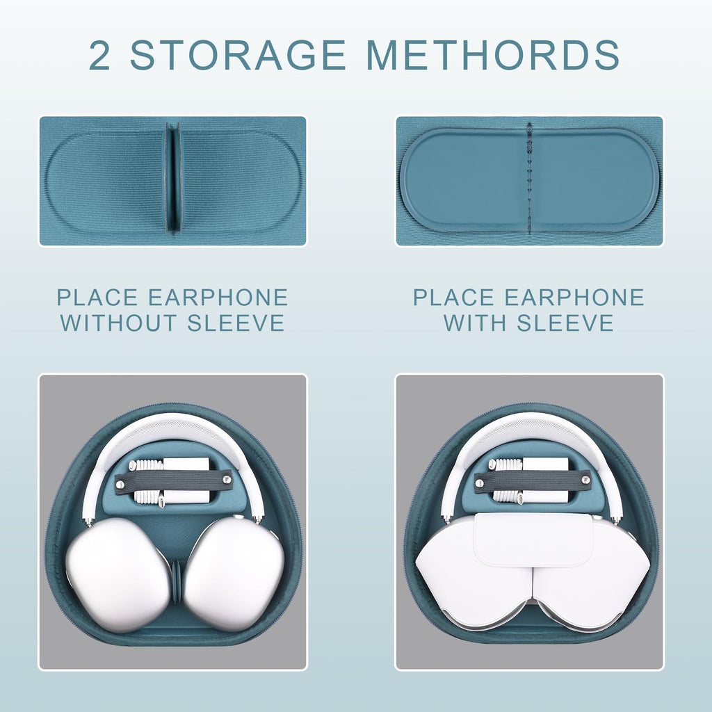 For Airpods Max Hard Portable Over Ear Headphone Carrying Case, Wireless Headpho
