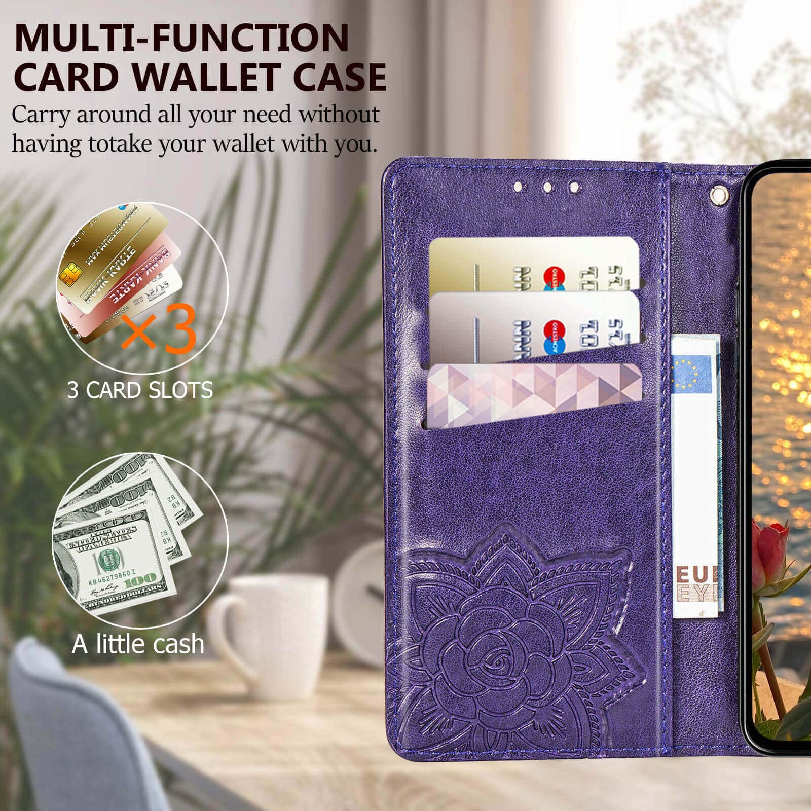 for Galaxy A16 5G Phone Case Wallet,Women Flip Cover with Credit Card Holders Bu