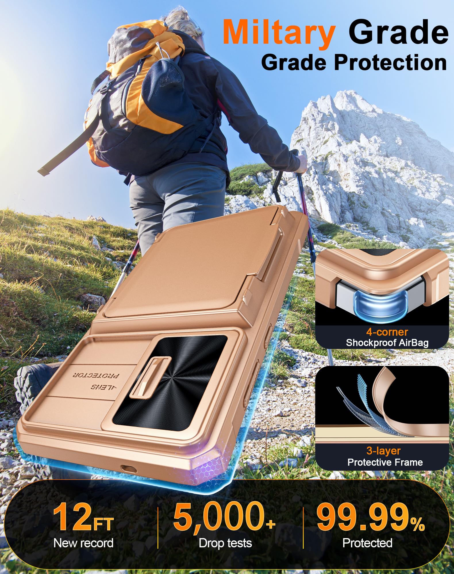 for Galaxy S25+Plus Case Wallet RFID [Cards Holder][Camera Cover][Edge Raised] F