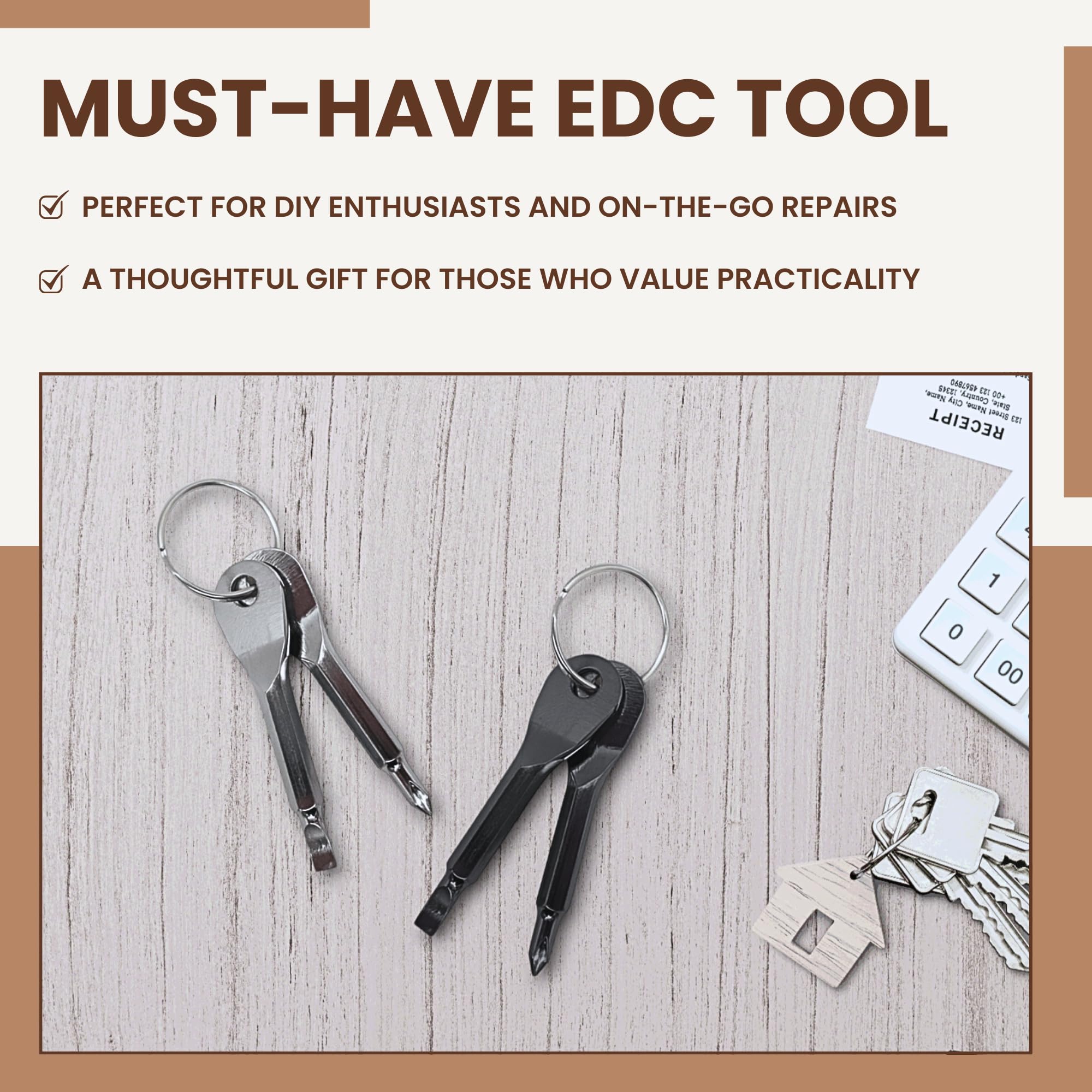 Set (Pack of 2) - Best Stocking Stuffers - EDC Keychain - Portable R