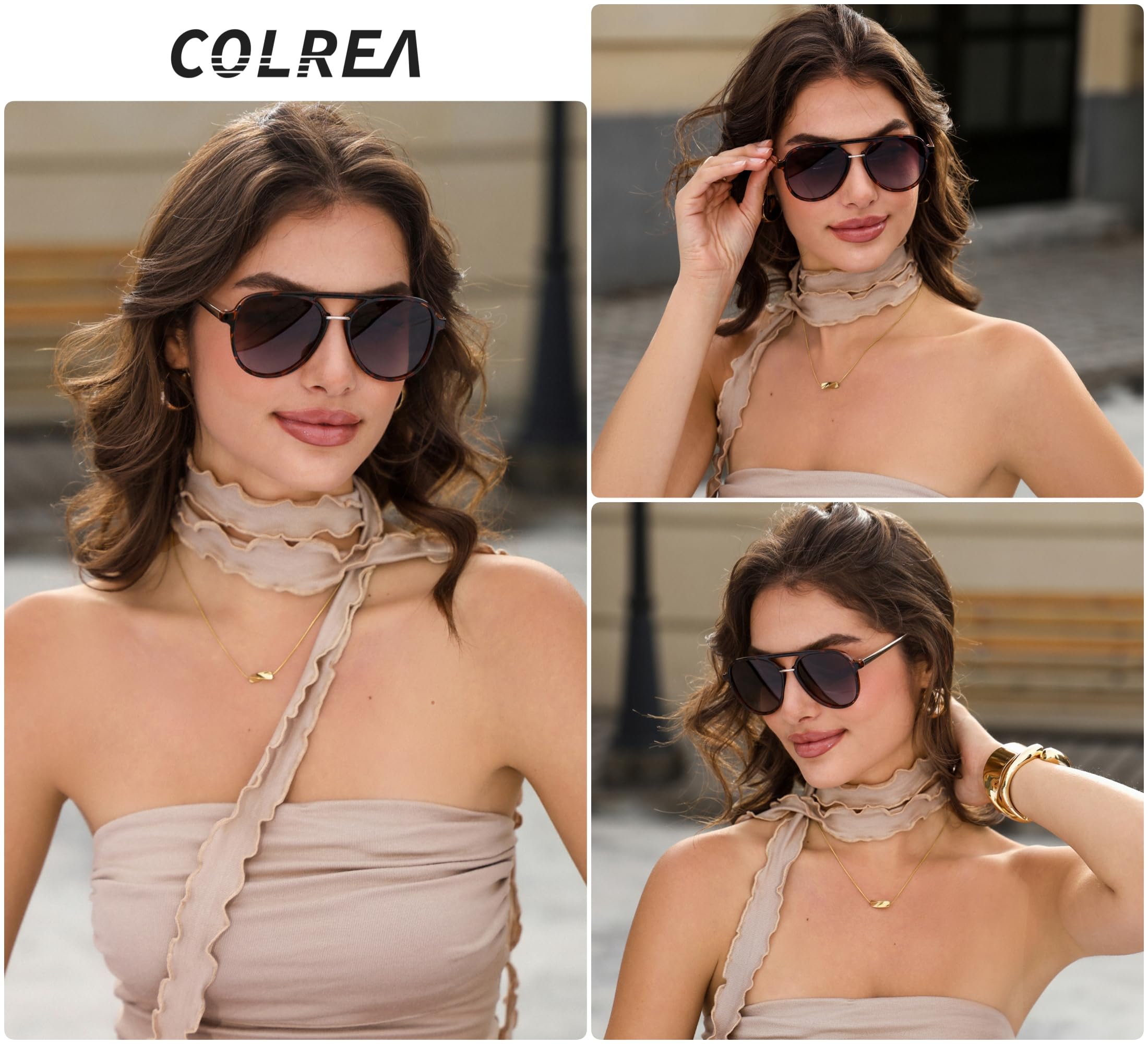 Aviator Sunglasses Womens Mens Big Frame Retro Trendy Vintage 70s Styl