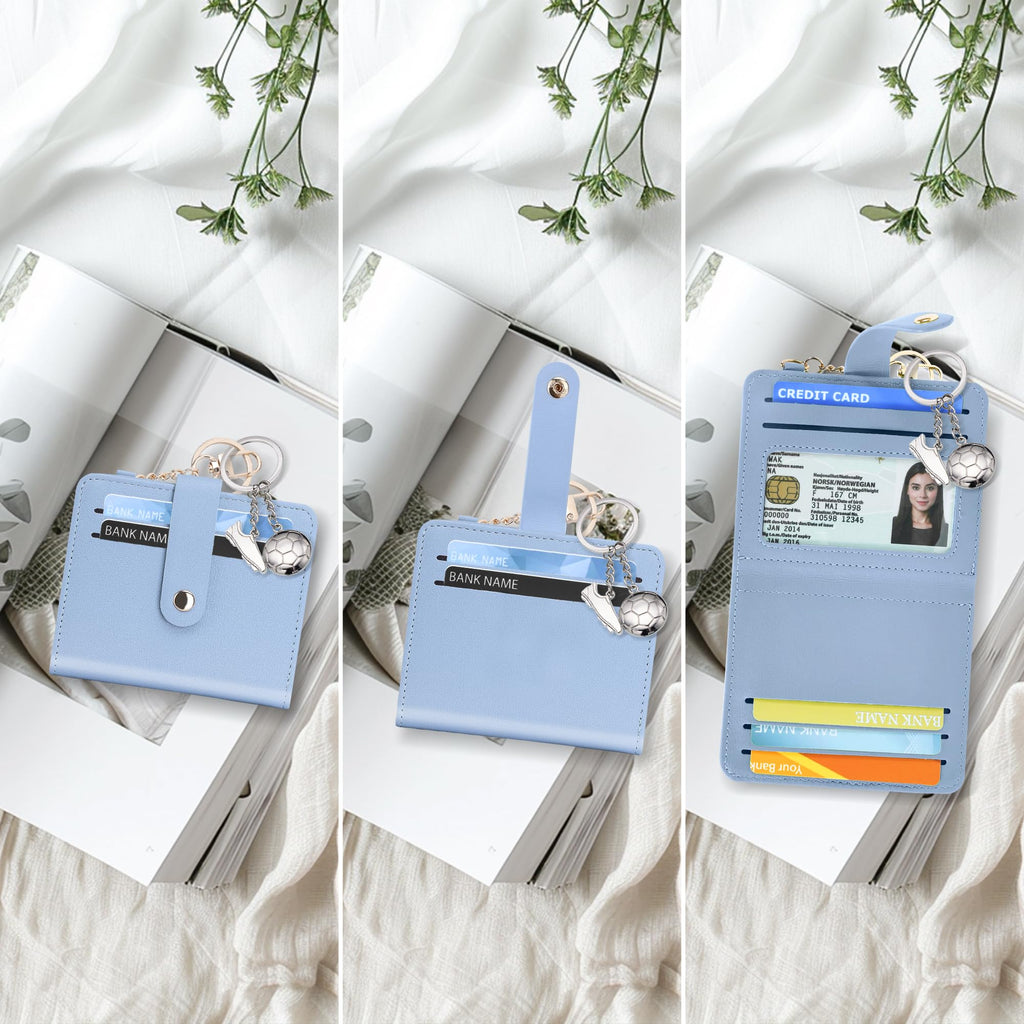 Small Wallets Woman RFID Blocking Leather Credit Card Holder - with ID Window -