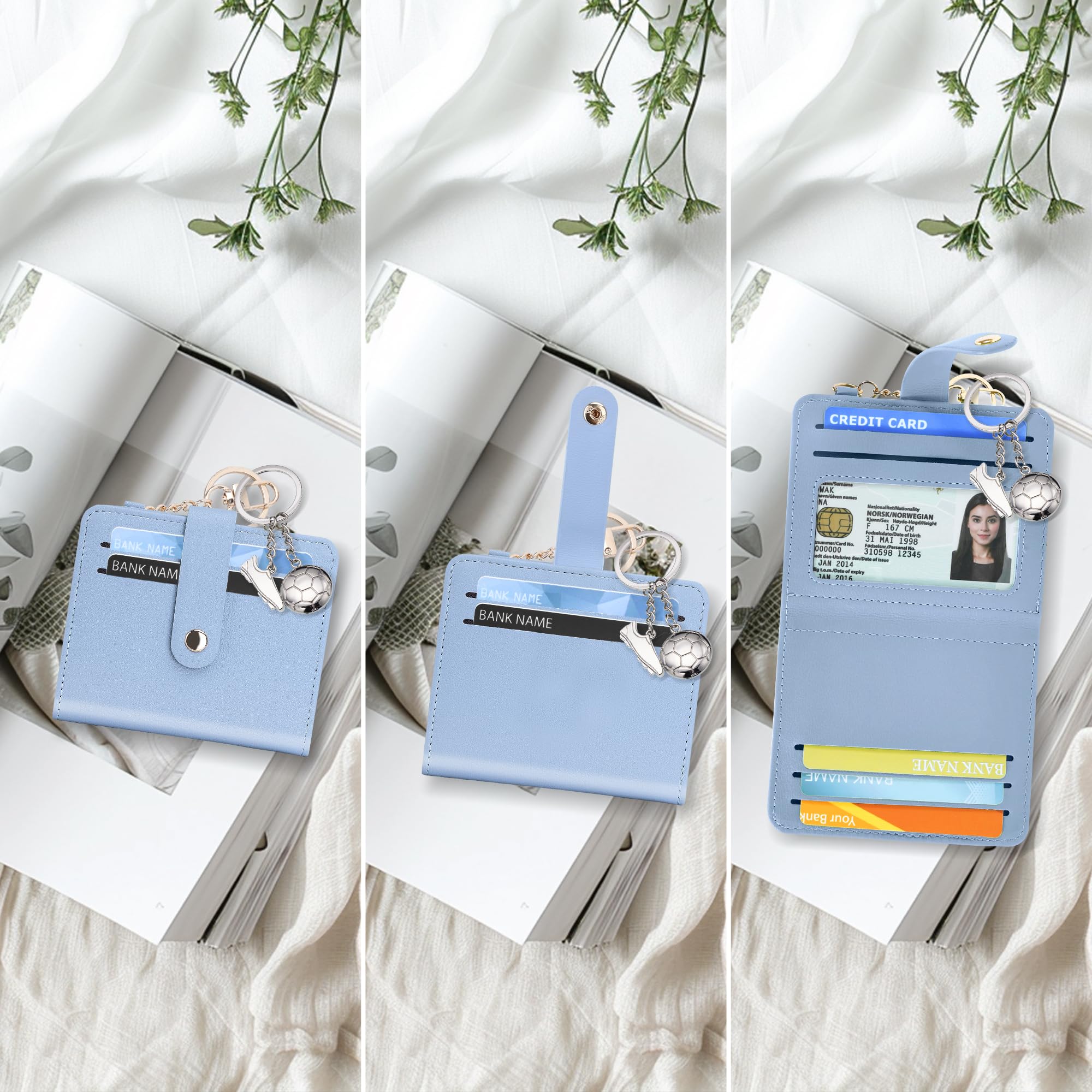 Small Wallets Woman RFID Blocking Leather Credit Card Holder - with ID Window -