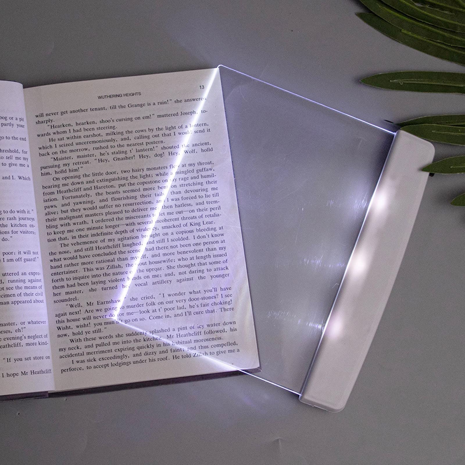 Flat Book Light Page Book Light for Reading in Bed at Night Clear LED Book Full
