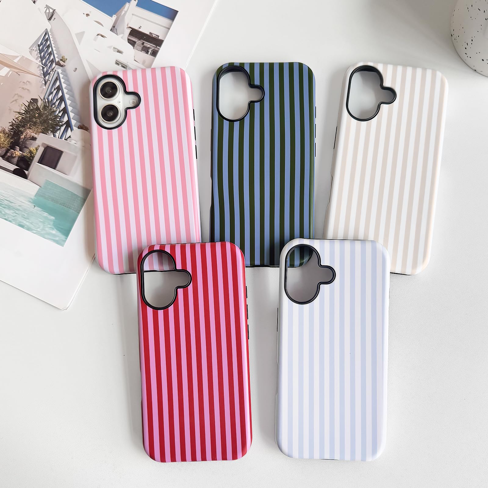 17 Case Matte Cute Vertical Stripes For Women Girls Men Boy Striped Pattern Hybr